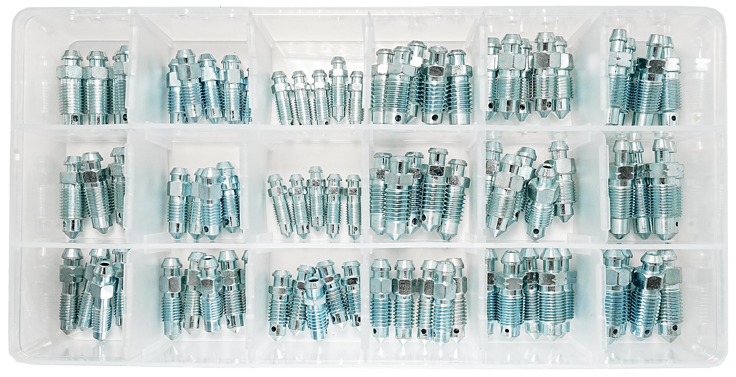 90-Piece Brake Bleeder Screw Kit - SAE & Metric Sizes, For Bleeding Brake Calipers