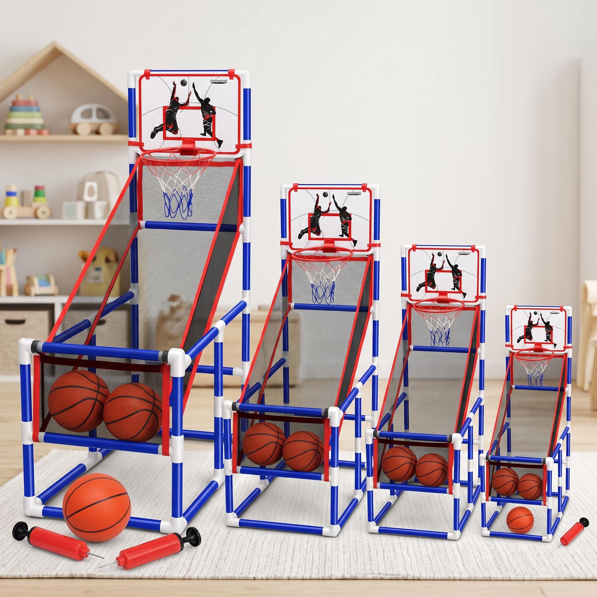 Canasta Baloncesto Infantil Interior para Niños con Balón