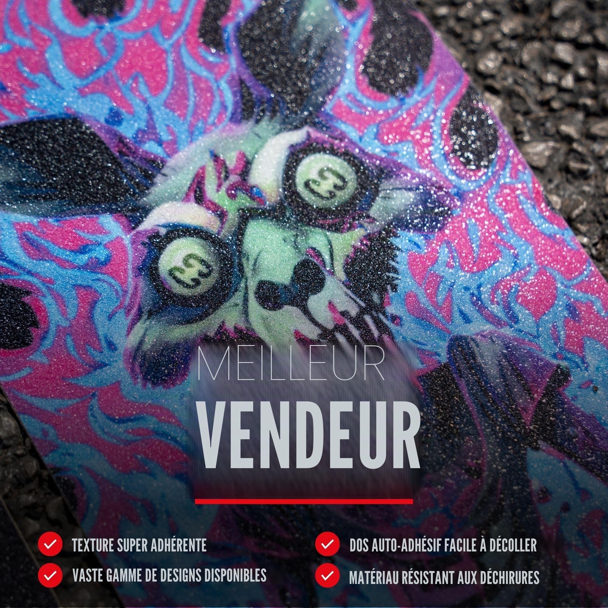 Core Bande antidérapante pour trottinette - Ajustement universel - Plusieurs designs - Super adhérent - Antidérapant