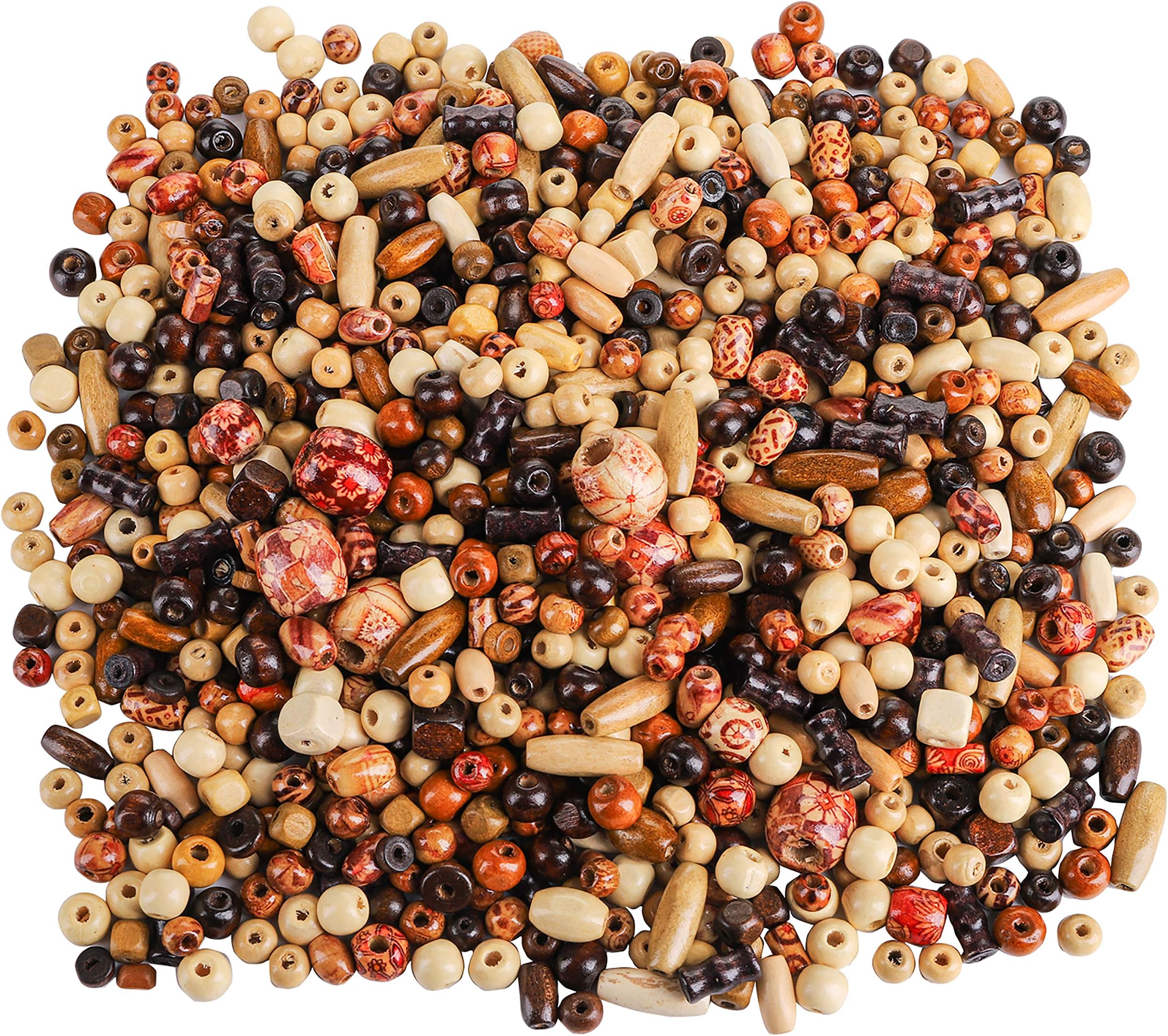 Cyrank 100 Stück Holzperlen Gold - Perfekt Für DIY Schmuck Und Bastelprojekte