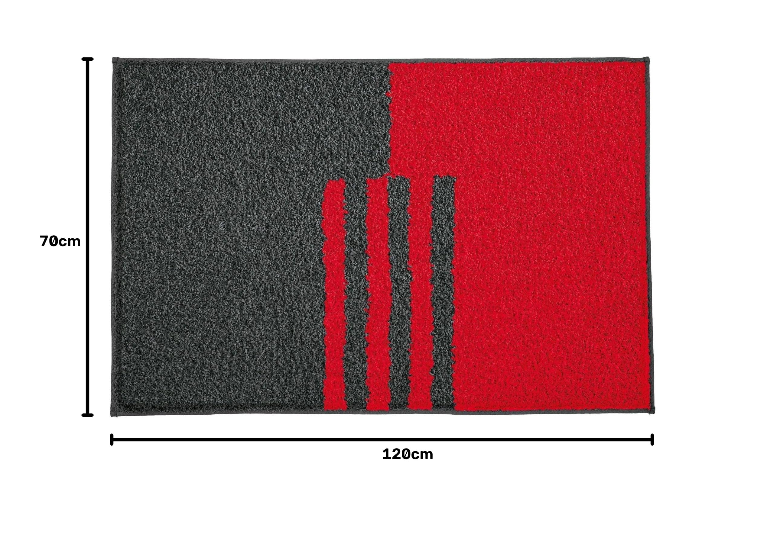 Kleine Wolke Badteppich Dynamic Rubin 70 x 120 cm | OEKO-TEX zertifiziert, rutschhemmende Unterseite, für Fußbodenheizung, maschinenwaschbar, 100% Polyester