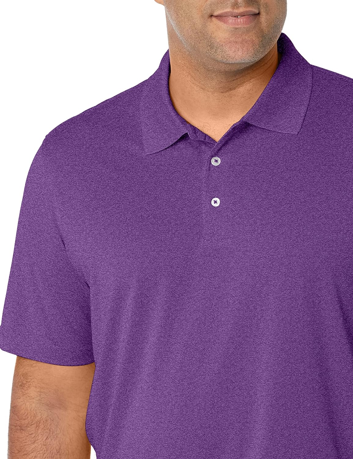 Amazon Essentials Men's Regular-Fit Quick-Dry Golf Polo Shirt (Available in Big & Tall) Recycled Polyester Purple Heather X-Small