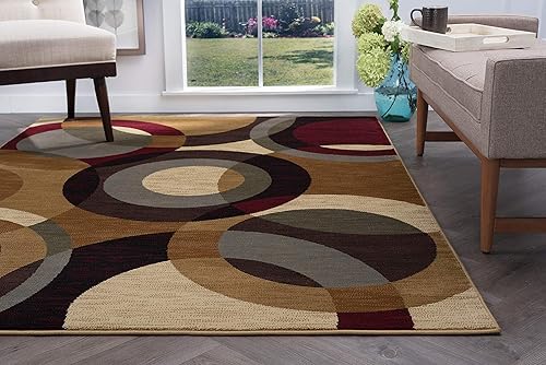 Miniatura 5 de Verona - Alfombra multicolor grande de 8 x 10 pies para sala de estar, alfombra moderna lavable para dormitorio, entrada interior, Alfrombras para