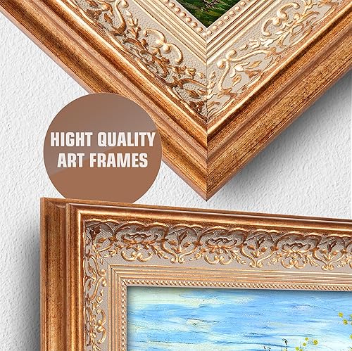 Miniatura 1001 de A&T ARTWORK The Starry Night de Vincent Van Gogh. Tamaño del marco: 36 x 30 pulgadas, tamaño de la imagen: 30 x 24 pulgadas, reproducciones clásicas