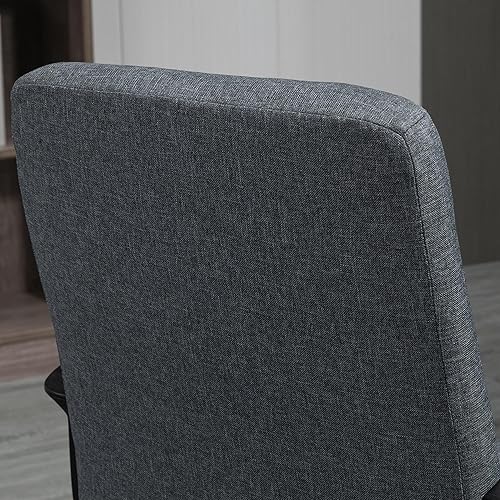 Miniatura 6 de Vinsetto Silla de oficina de tela, silla de escritorio para computadora, silla giratoria con brazos, altura ajustable, ruedas giratorias, respaldo