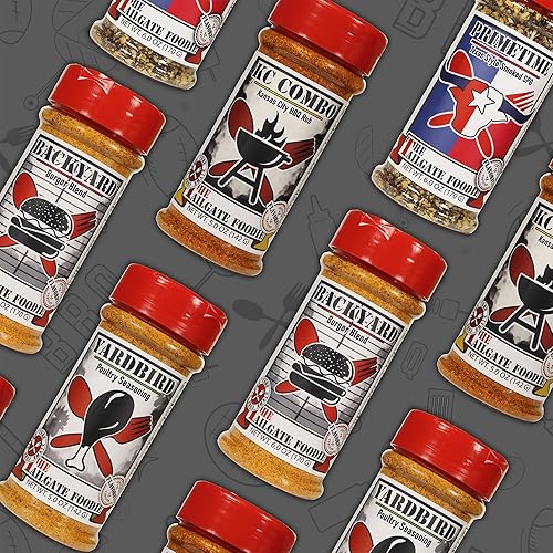 Miniatura 9 de THE TAILGATE FOODIE Rare Pitmaster Gourmet Seasonings  Juego de regalo de 4 piezas esenciales para parrilla  3 mezclas de especias para barbacoa de