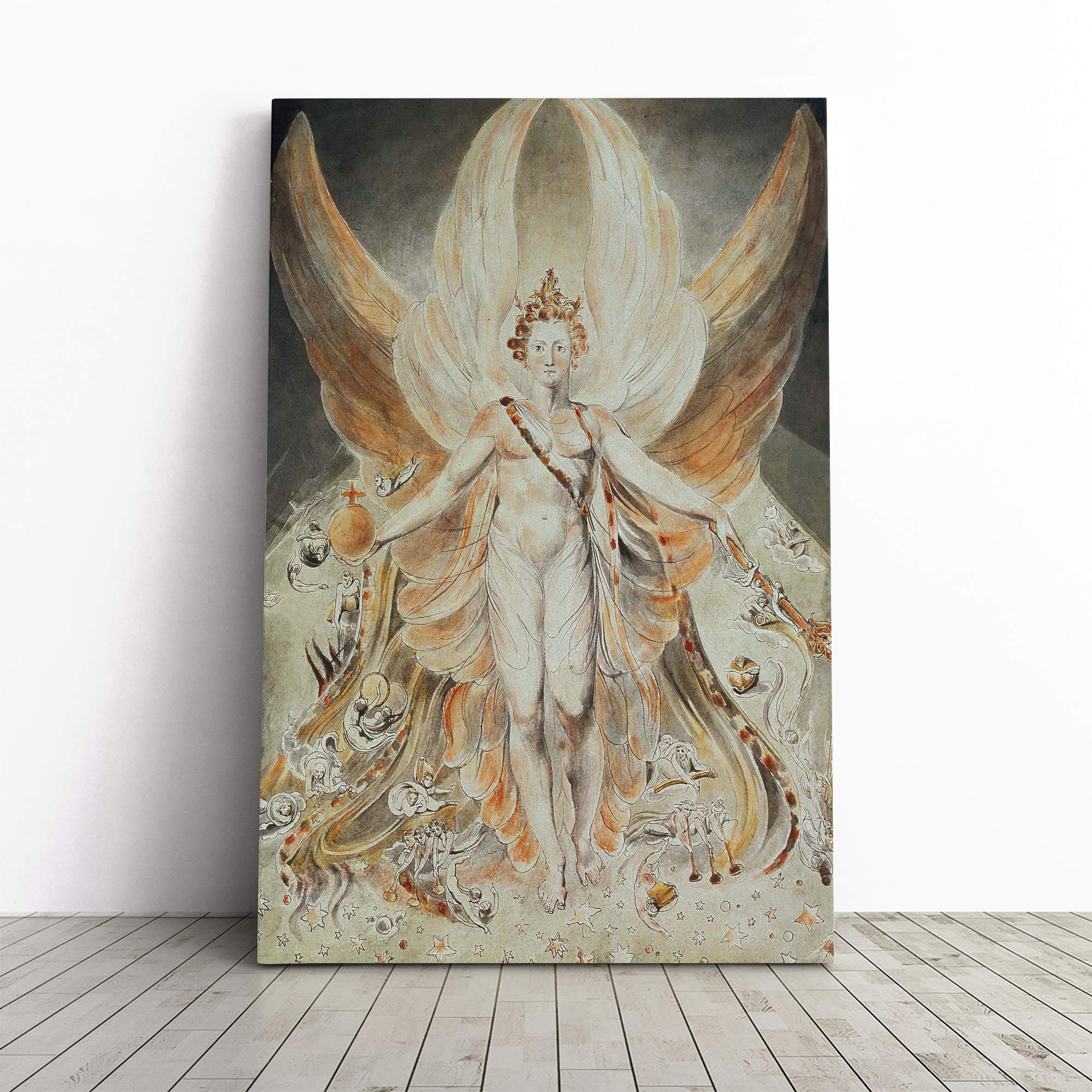 William Blake Satan in his Original Glory Canvas Print | Gallery Wrapped 30mm Frame Wall Art | 20x14 inches | Ready to Hang | Modern Picture | Living Room Bedroom Lounge Office