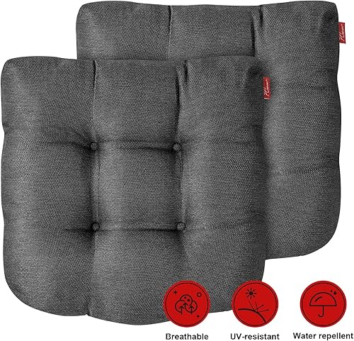 Miniatura 2 de Pcinfuns Cojines de asiento para exteriores, 19 x 19 x 5 pulgadas, cojines de relleno grueso con esquinas redondas para sillas de patio, cojín para