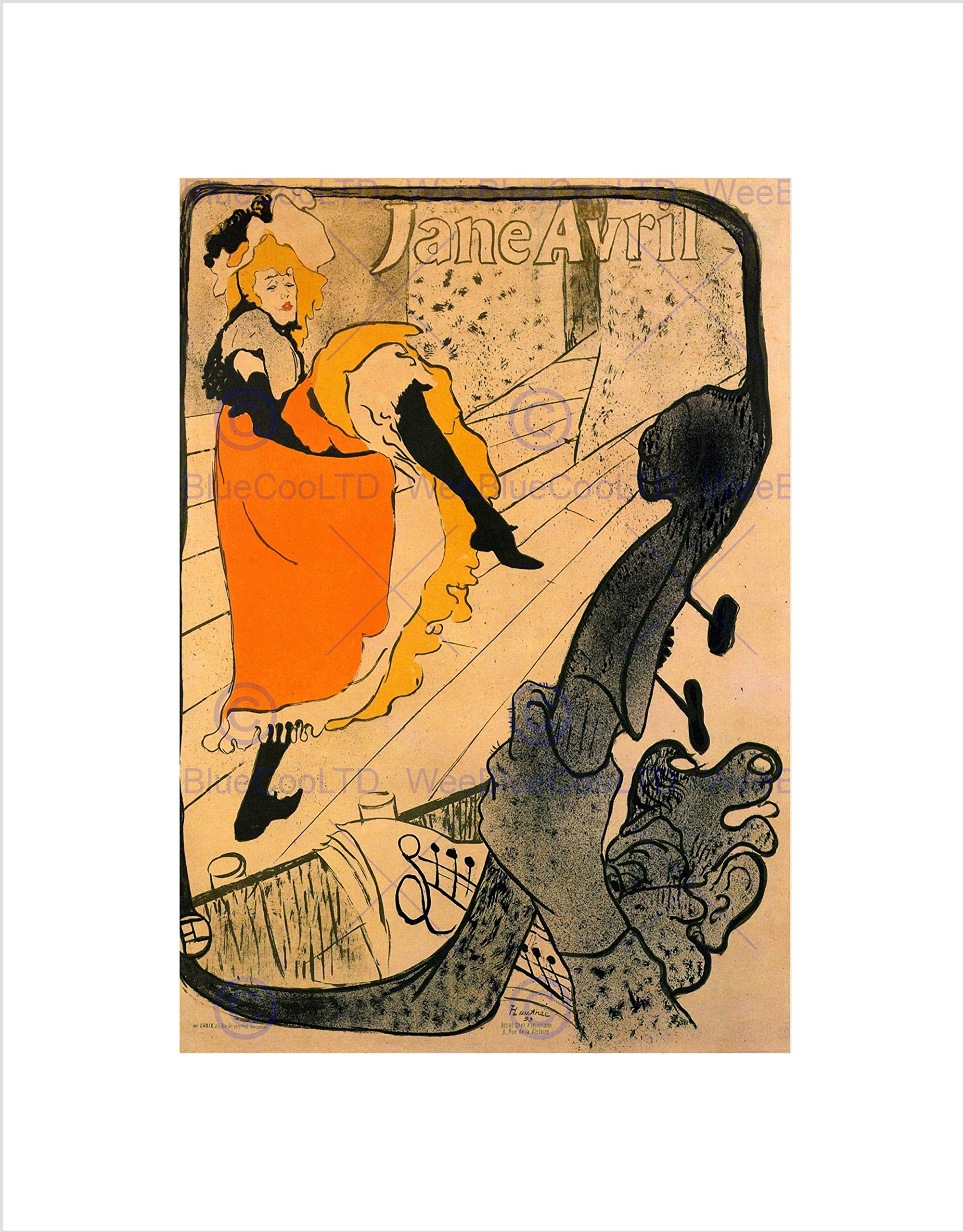Wee Blue Coo Toulouse Lautrec Jane Avril Old Master Wall Art Print