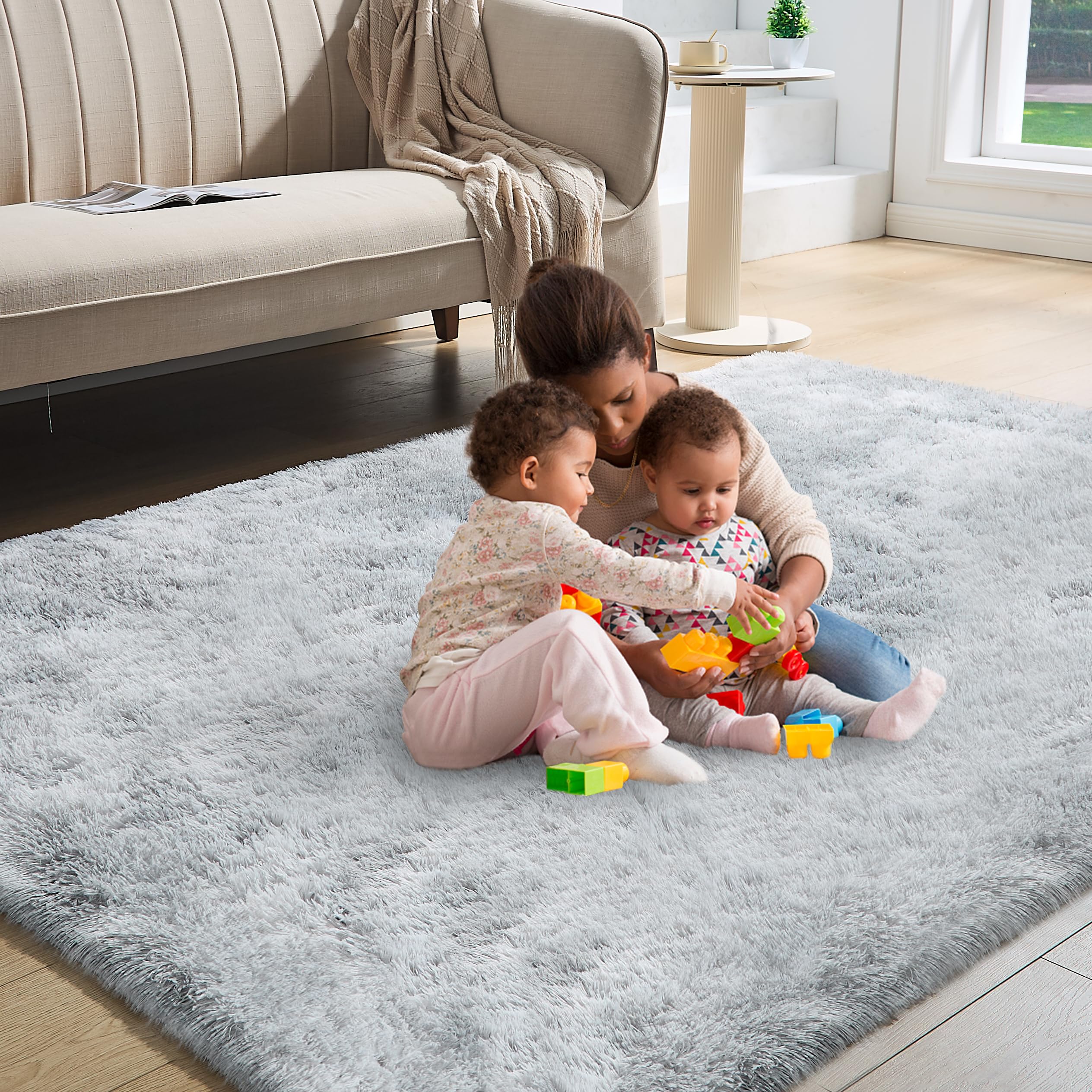 Tapis Salon Shaggy Tapis Chambre 200 * 300CM Doux Moelleux Moderne Grand Tapis à Poils Antidérapant Décoration Intérieure pour Salon Chambre