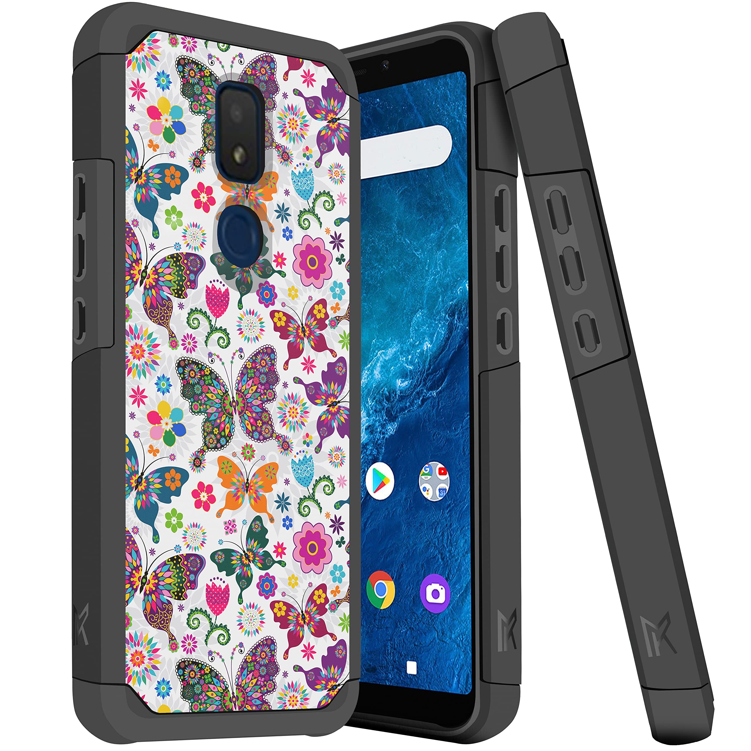 HR Wireless Compatible for Cricket Icon 3 Case (3rd Version), At&t Motivate 2 (2nd), Cricket Splendor, MetKase Series Heavy Duty Minimalistic Cover for Shock Absorption, Accidental Drops, Scratches