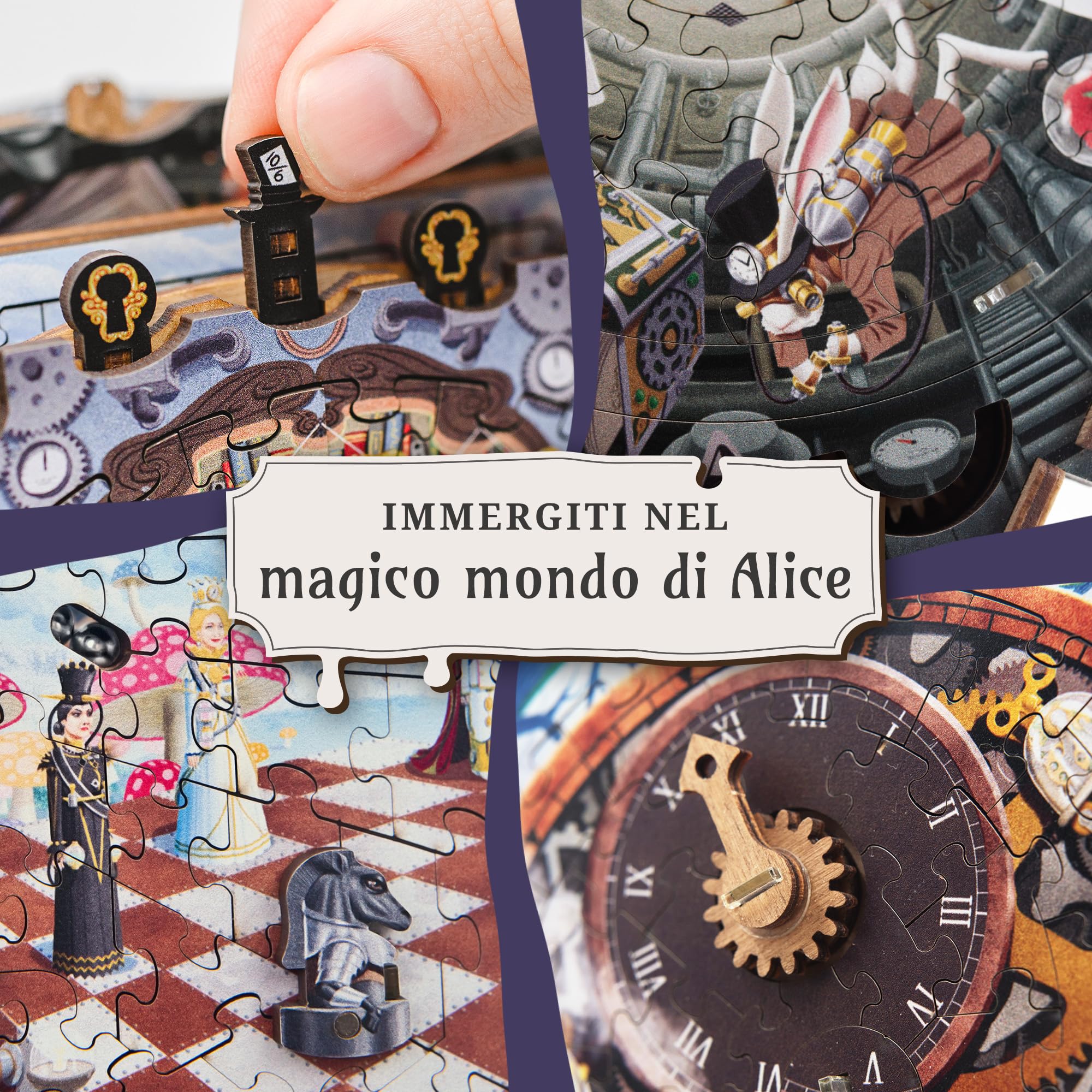 iDventure CluePuzzle The Wonderbox of Alice - Escape-Room-Puzzle-Box mit 180 Teilen ab 10 Jahren