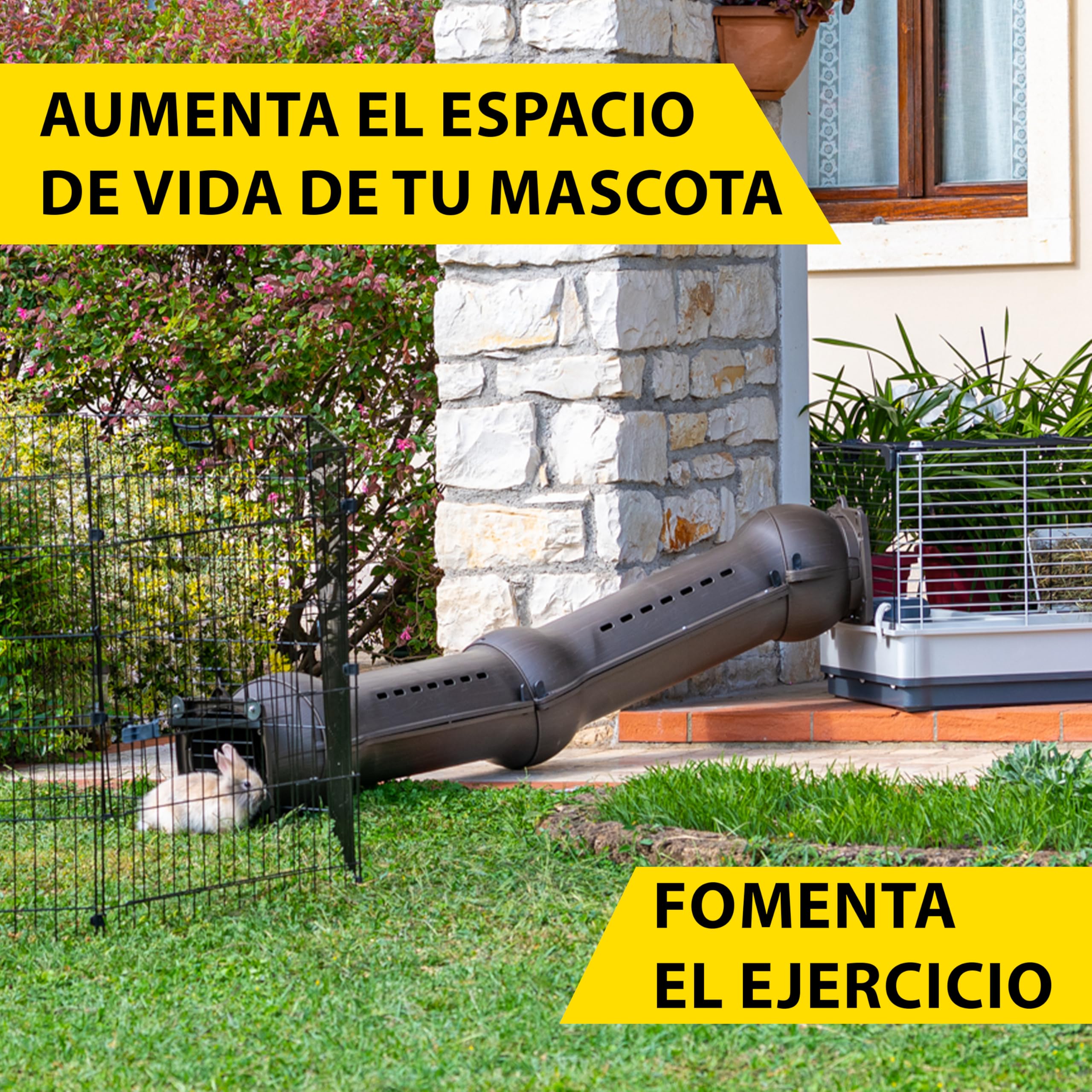 Ferplast Conjunto Completo de túneles modulares para Conejos y cobayas METRÒ Kit, Sistema de conexión para hábitats y jaulas con Accesorios Metrò incluidos.