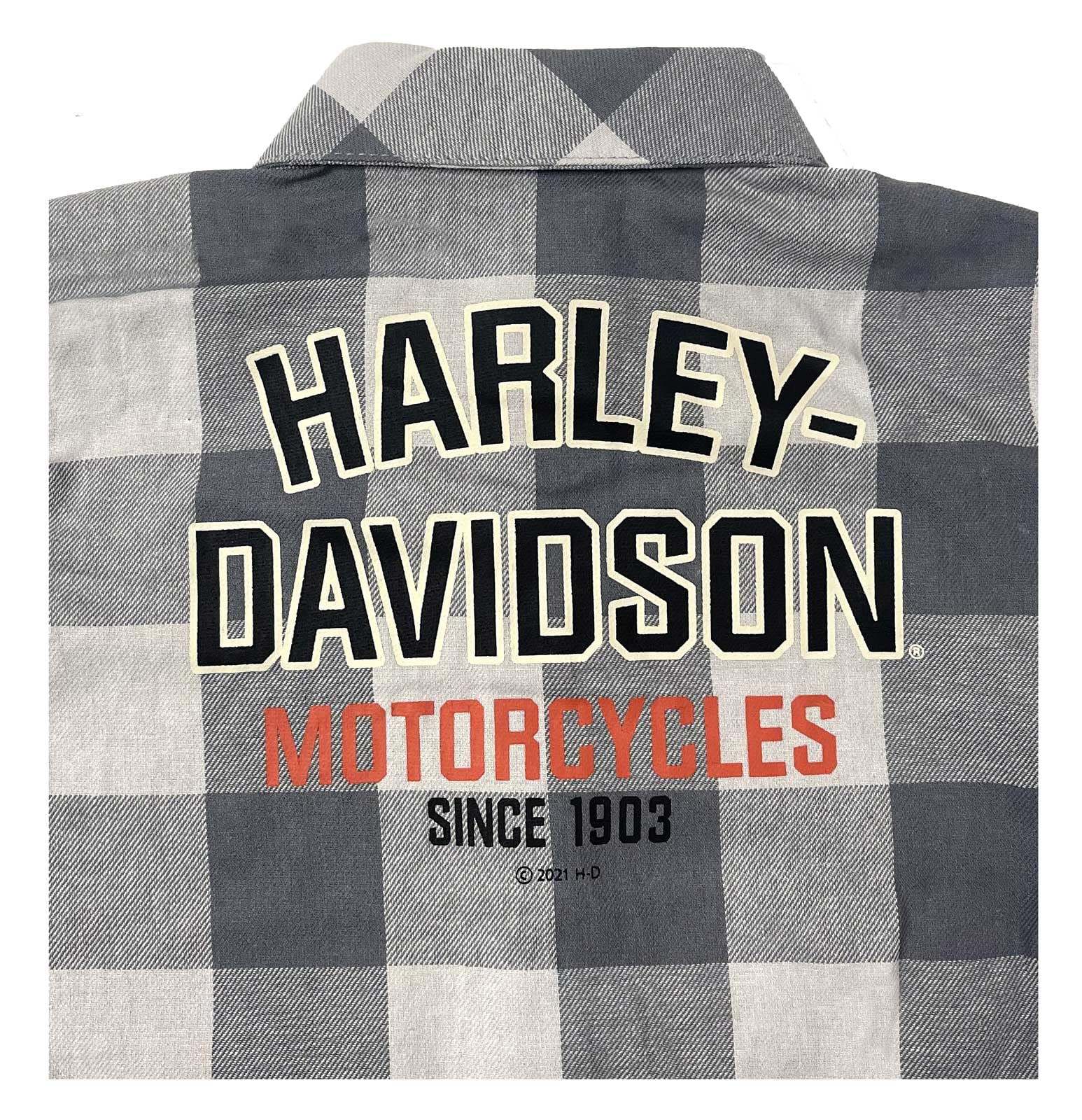 Harley-Davidson Kariertes Hemd und Jeans-Set für Babys und Kinder, Grau