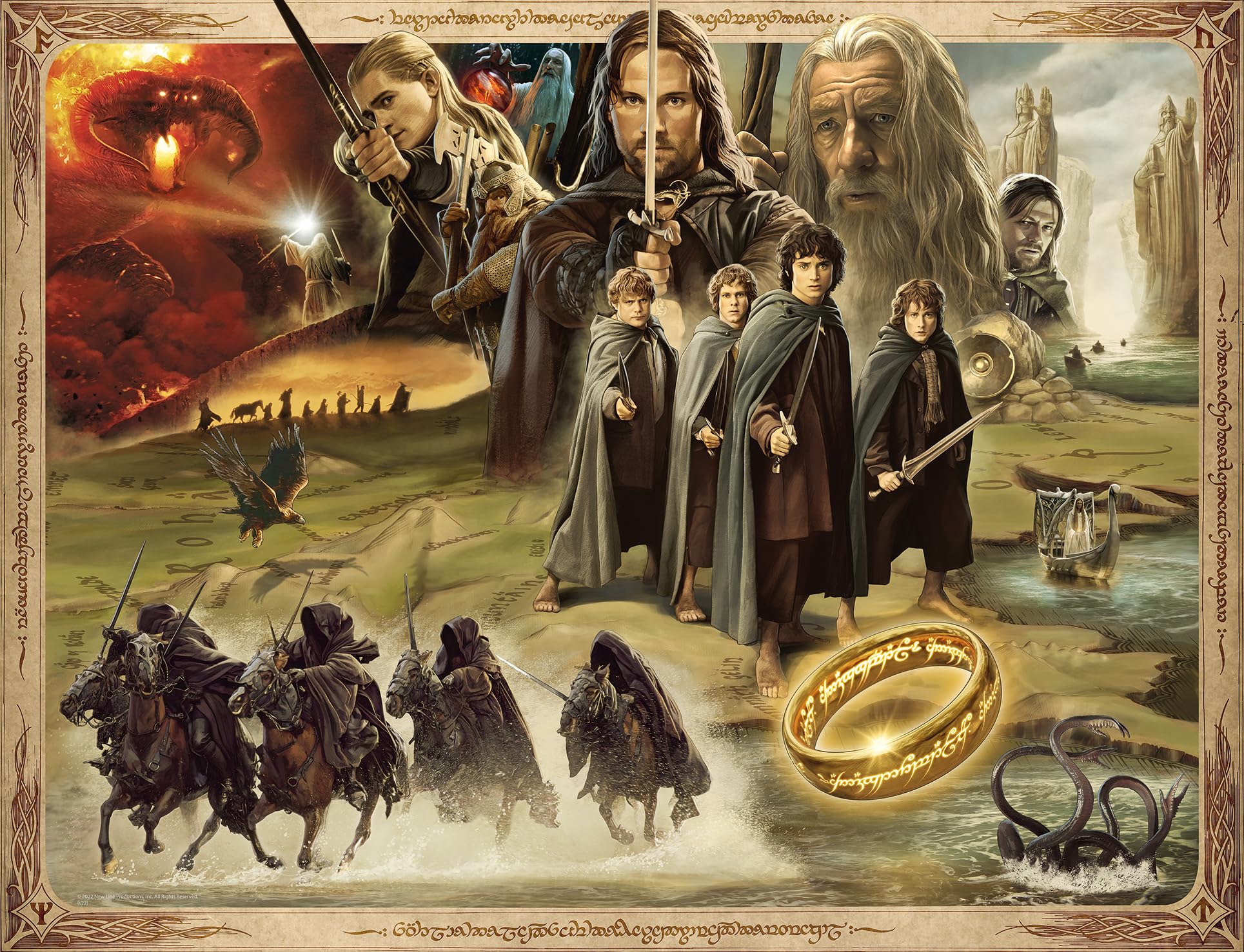 Ravensburger - Puzzle Señor de los Anillos, Rompecabezas para Adultos, Regalo para Niños de 14+ Años, Juego Educativo y Estimulante, 2000 Piezas, 98x75cm