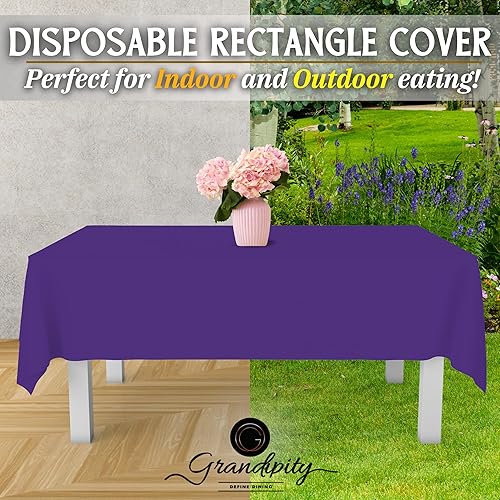 Miniatura 5 de Mantel de plástico de alta calidad - 54in. x 108 pulgadas. Grandipity - Mantel rectangular (6 y 12 unidades), Púrpura