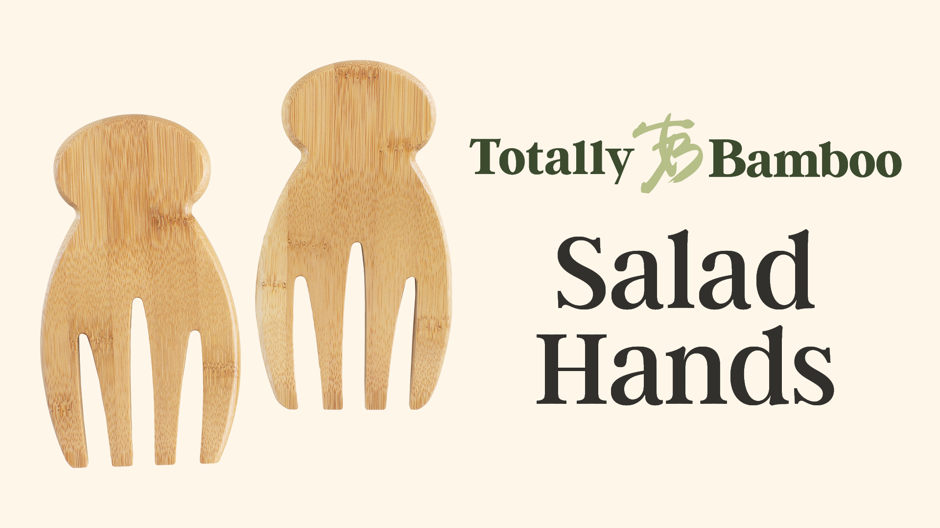 Personalised Bamboo Salad Servers