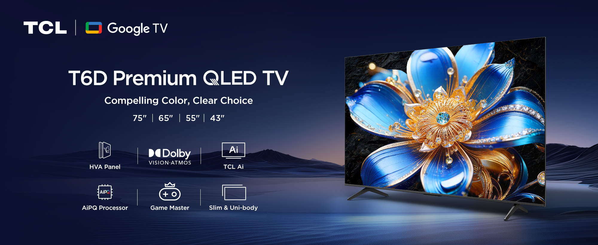 TCL T6D 55 Inch QLED Smart TV (2026)
