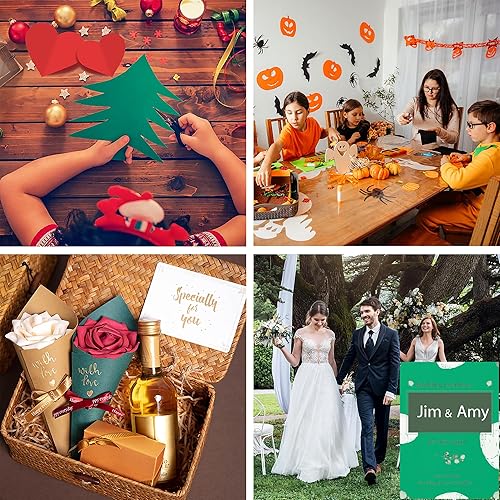 Vista 47 de 24 hojas de papel de cartulina negra de 8.5 x 11 pulgadas para tarjetas de bricolaje, invitaciones, álbumes de recortes y otras manualidades