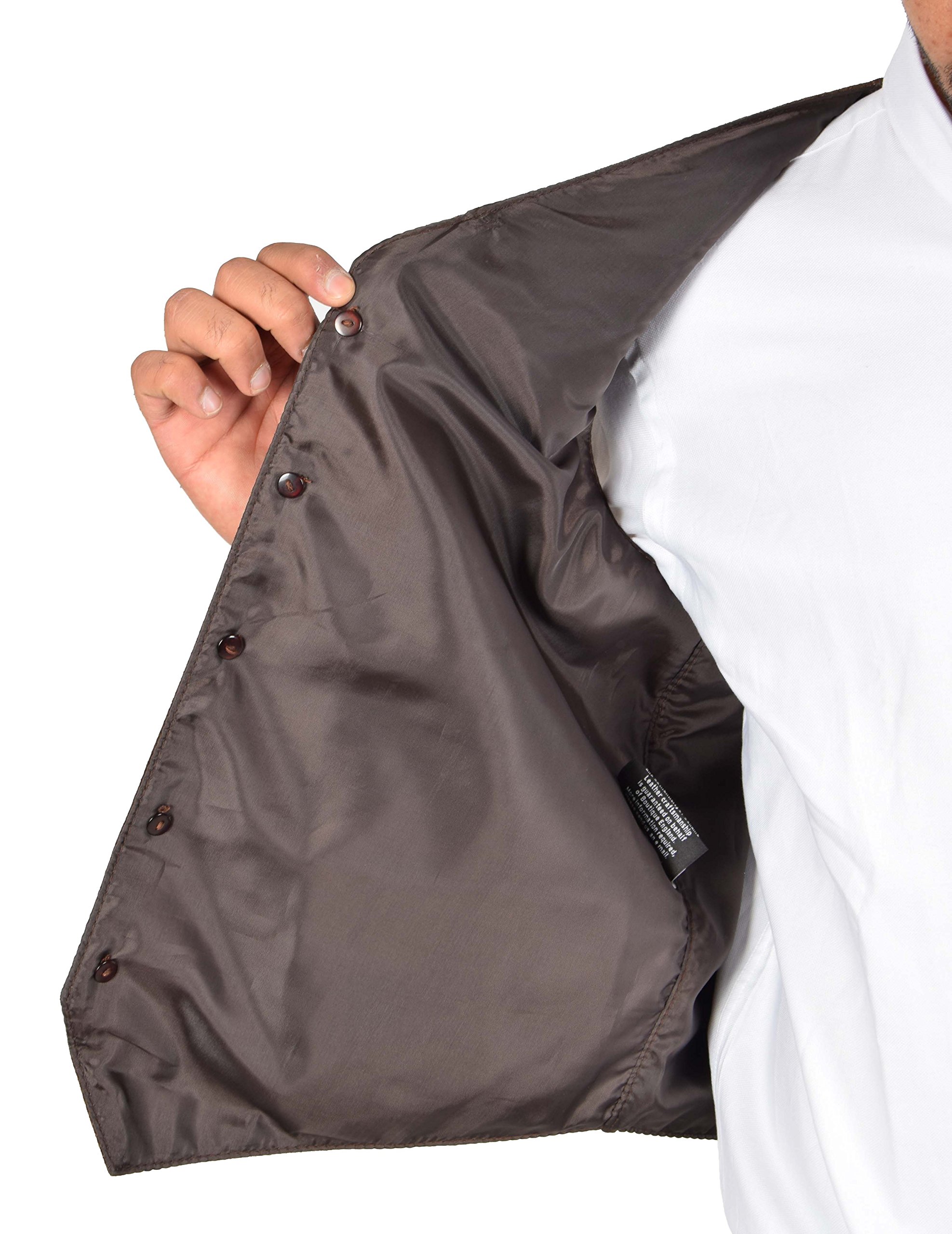 A1 FASHION GOODS Gilet in vera pelle scamosciata per uomo stile classico morbido marrone camoscio gilet Cole