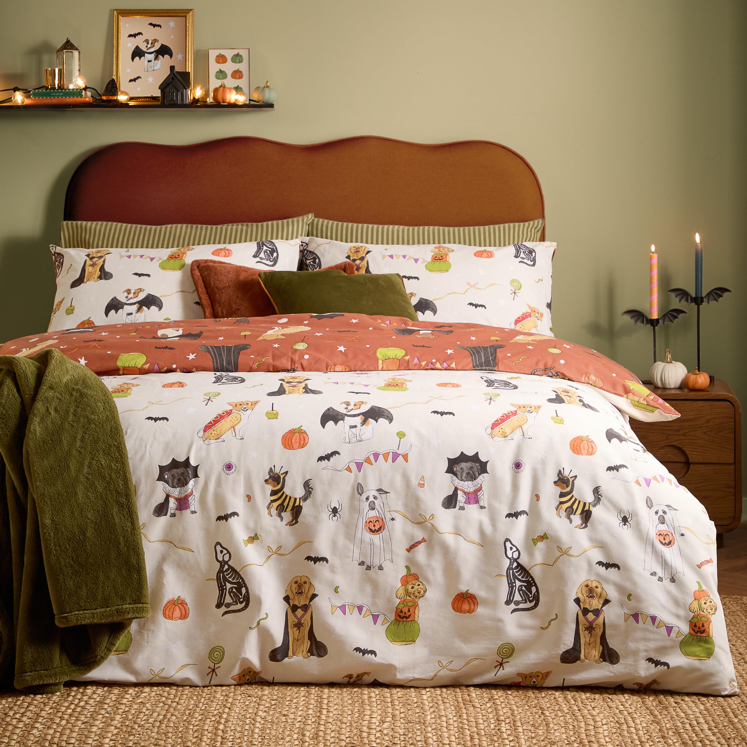furn. Howl O Ween Duvet Cover Set (Multicolour - King)