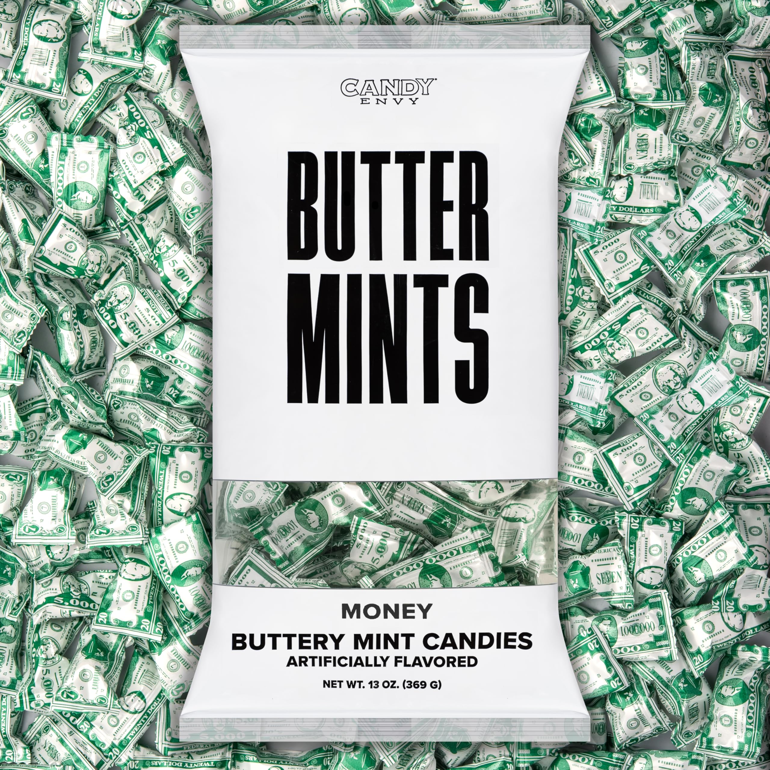 Candy Envy - Money Buttermints - 13 oz. Bag - Approximately 100 Individually Wrapped Mints