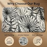 Tapis de bain antidérapant 20" x 32", 0.6" Rug salle de bain en microfibre épaisse, motif noir et blanc, Ultra Tapis de douche en peluche absorbante, tapis de sol lavable en machine pour baignoire & Décor salle de bains