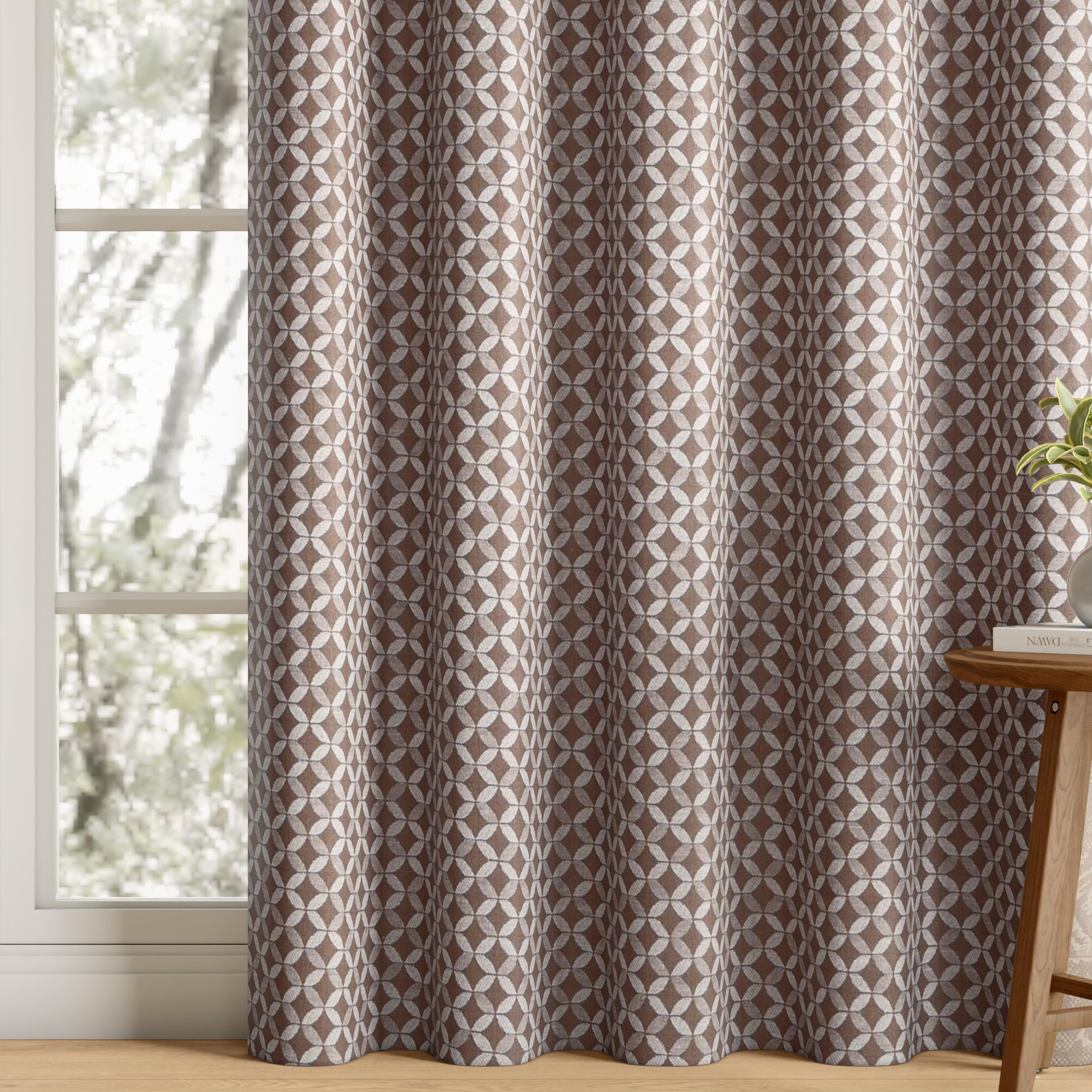 Wakefit Curtain | Door Curtains 7 Feet Long | Set of 1 | Semi Blackout Curtain | Blocks Upto 70% of Light | Rich Jacquard Weave with Textured Detailing | Brown