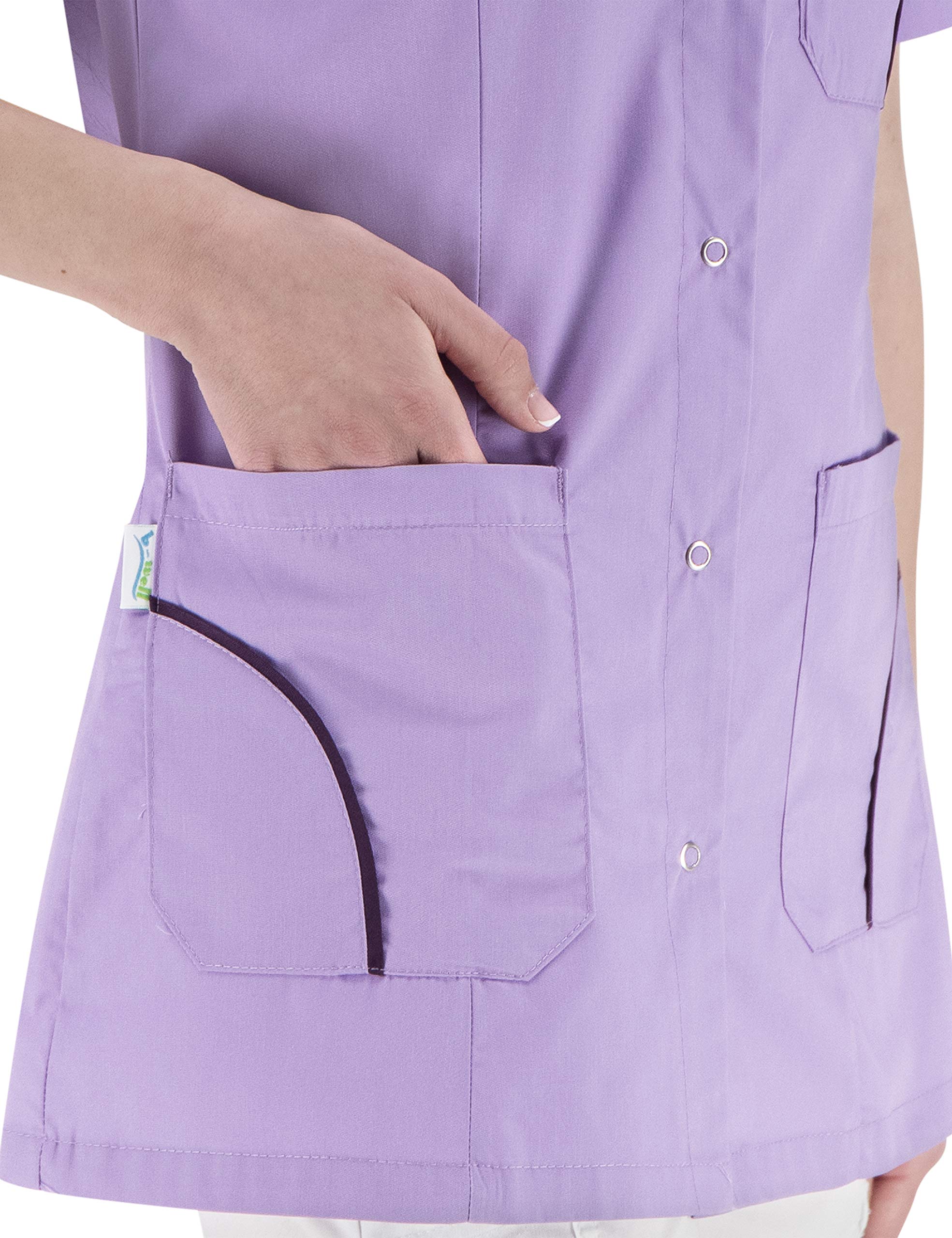 B-well Silvia Uniforme Sanitarios Mujer Uniforme Estetica Mujer Manga Corta Cuello V para Enfermeras, Dentistas, Médicos, Estudiantes y Veterinarios