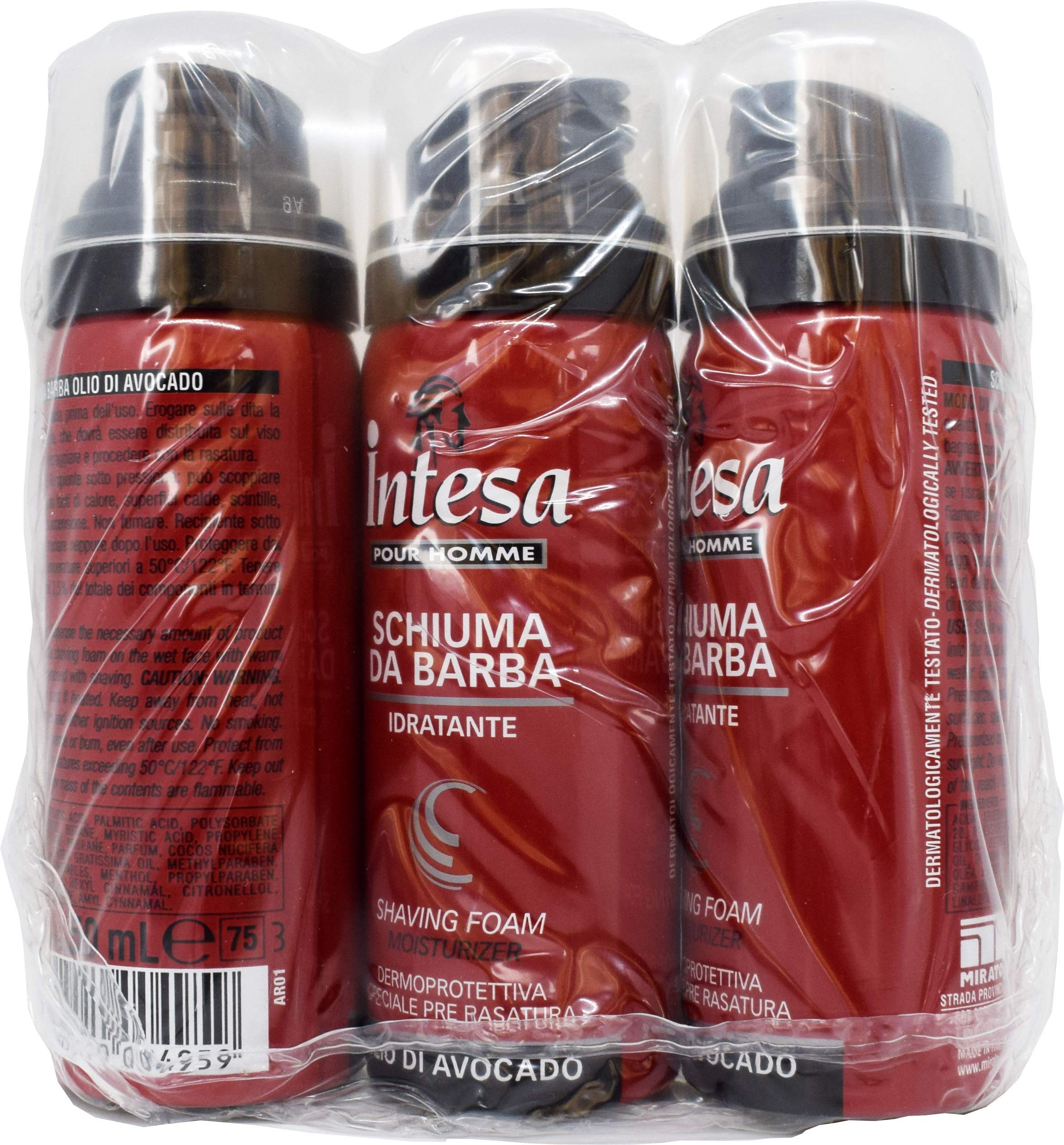 INTESA FOR MEN 보습 면도기 폼 아보카도 오일 3 X 50ML
