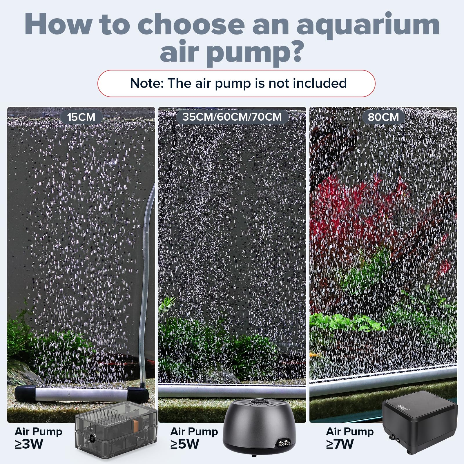 hygger Bande de bulles d'air pour aquarium avec accessoires de tube à air, 70 cm, pierres à air silencieuses, diffuseur d'oxygène, décorations à haute dissolution pour eau douce et eau salée