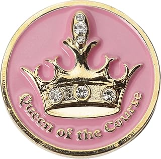 Navika Golf Ball Marker & Hat/Visor Clip - Queen of The Course - Pink