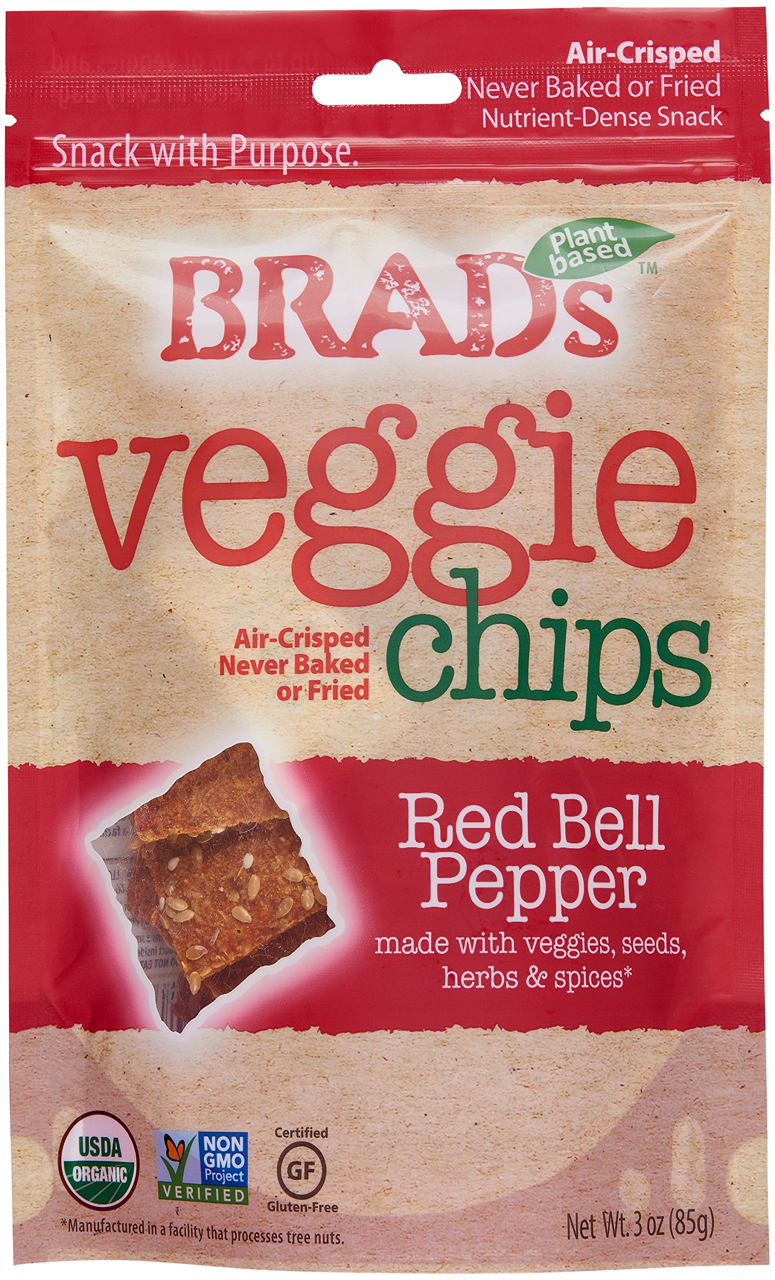 Brads Raw Chip Red Bell Pepper, 3 oz