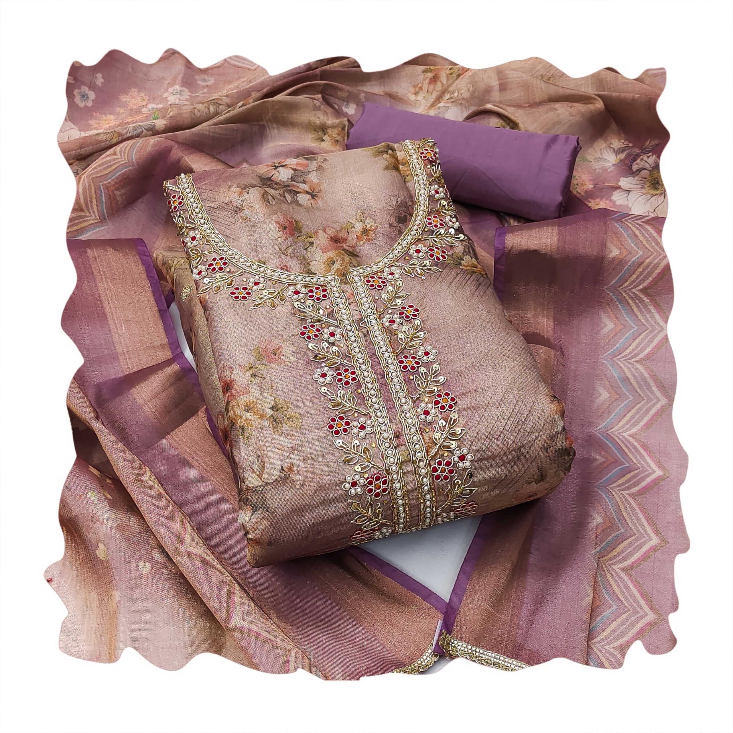shadow & saining Multi Viscose Handwork Dress Material With Dupatta-picture-47