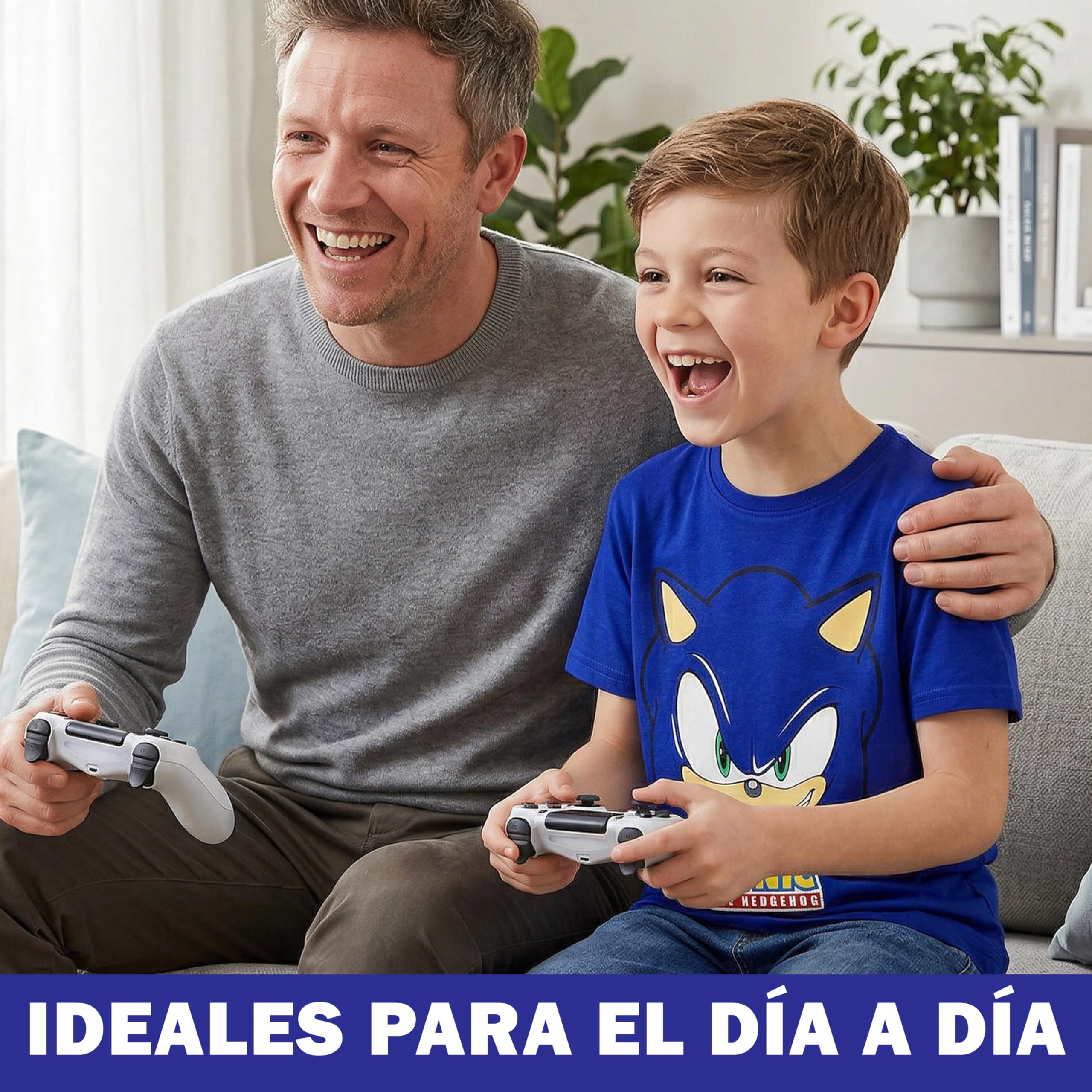 Sonic The Hedgehog Camiseta Niño Manga Corta, 5-12 Años, 100% Algodón, Camisetas Chico Ropa de Verano, Regalos para Niños