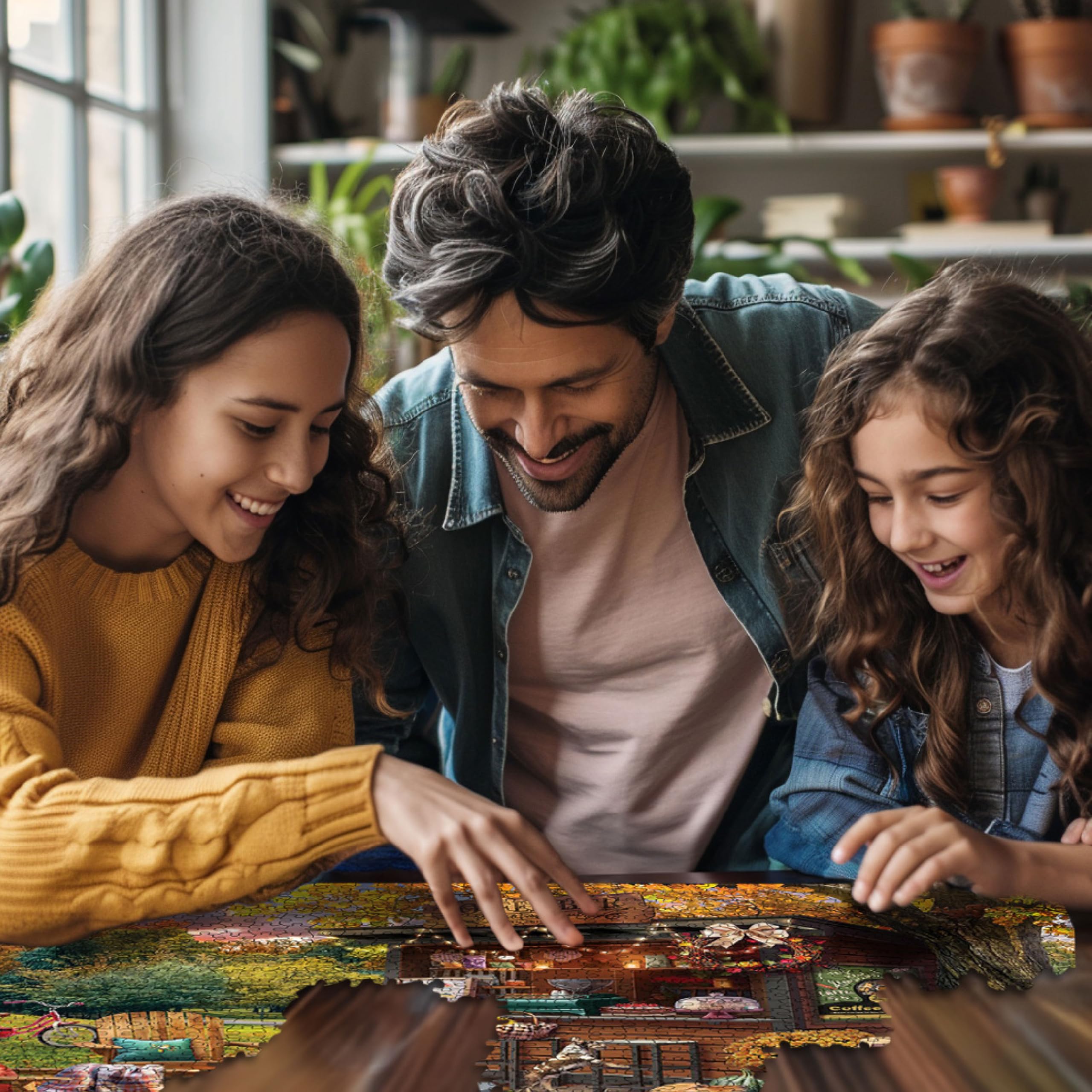 White Mountain Parkside Coffee Puzzle 1000 pezzi Autunno Puzzle per adulti e donne
