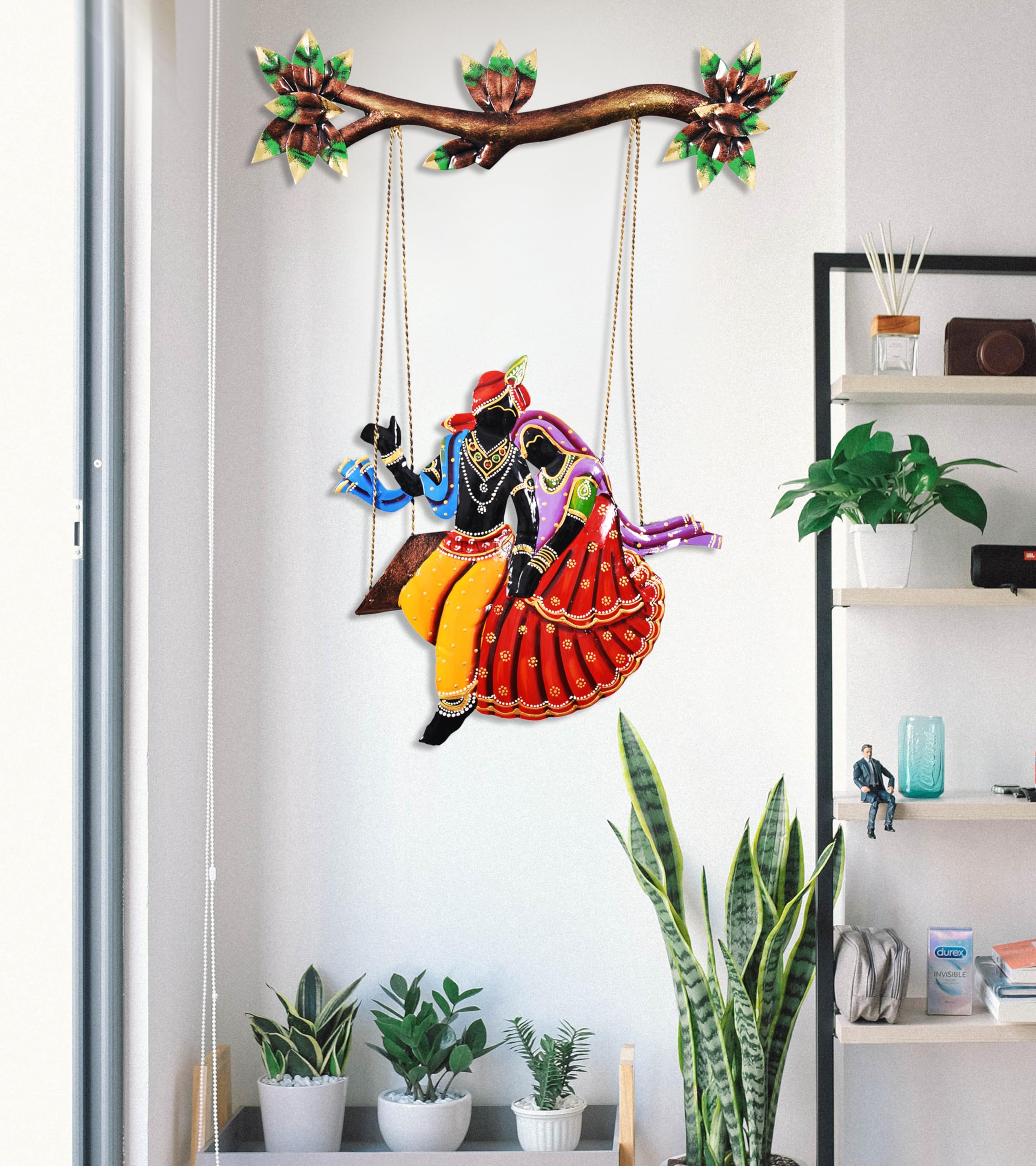 CraftOwl Metal Radha Krishna on Jhula Wrought Wall Hanging Figurine Showpiece Rajasthani Gift for Home Decor and Office (18 x 25 Inches, Multicolor) (B0CY8B75WJ) Amazon Price History, Amazon Price Tracker