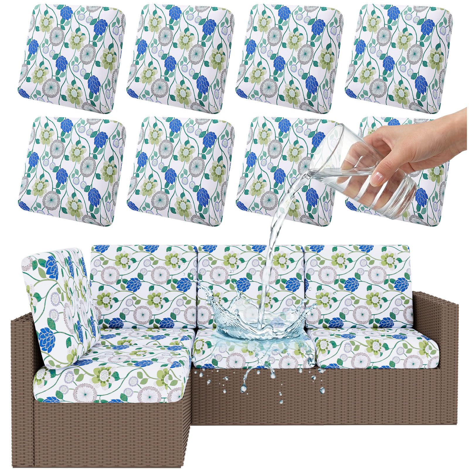 Smiry Waterproof Patio Cushion Covers, Stretch Outdoor Furniture Covers