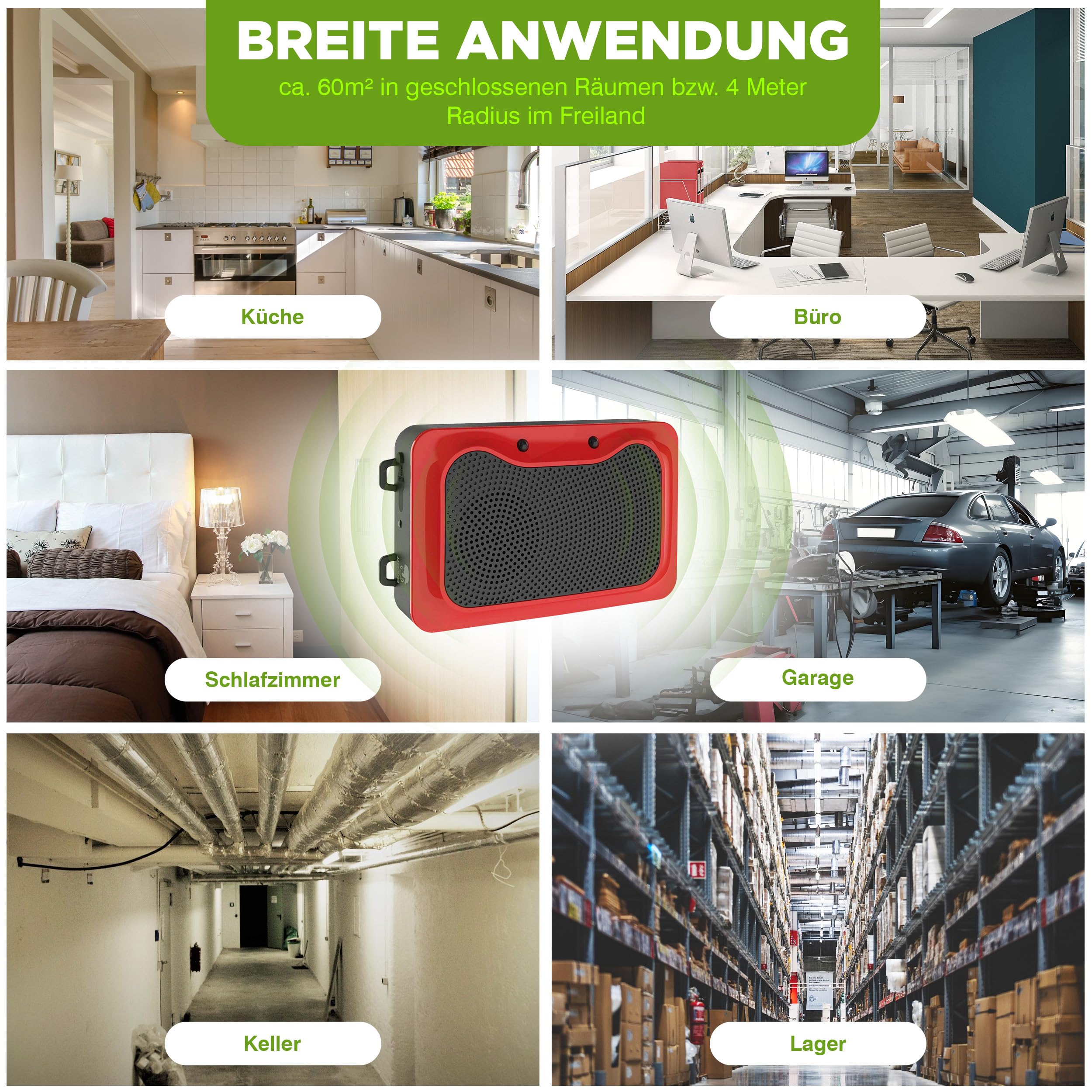ISOTRONIC Marderschreck mit LED-Blitzlicht & Ultraschall – Batteriebetriebene Marderabwehr für Auto, Dachboden, Garage & Haus – Marderschutz gegen Marder, Mäuse, Ratten & Siebenschläfer (2 Stück)
