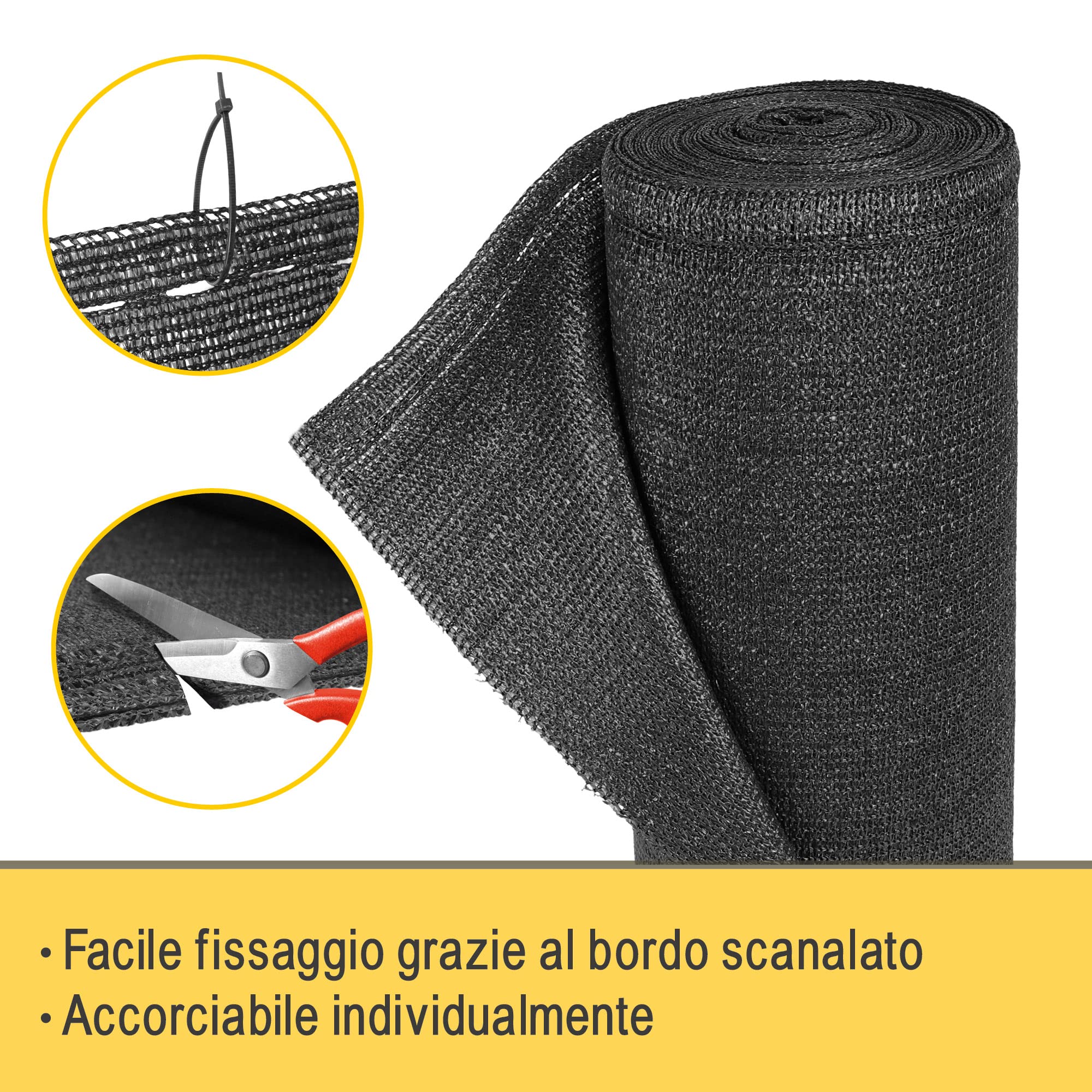 Sol Royal Telo ombreggiante Rete frangivento frangivista Tessuto HDPE serra | 5000x100cm Antracite con Fascette per Serra Giardino e Balcone Recinzione protezione copertura SG80