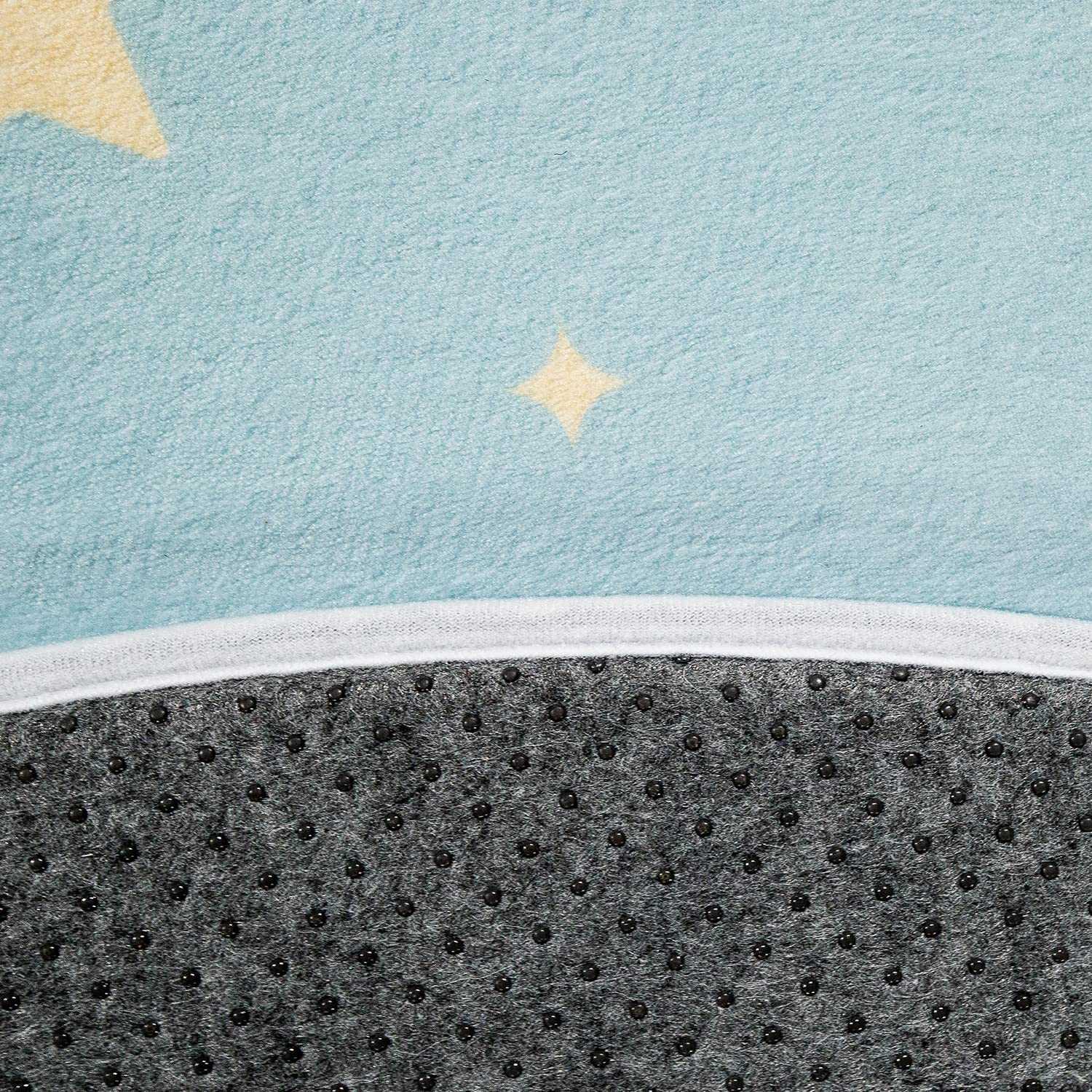 Paco Home Tapis Enfant Tapis Chambre Enfant Etoile Nuage Lune Lièvre Turquoise Crème Rose, Dimension:155x230 cm