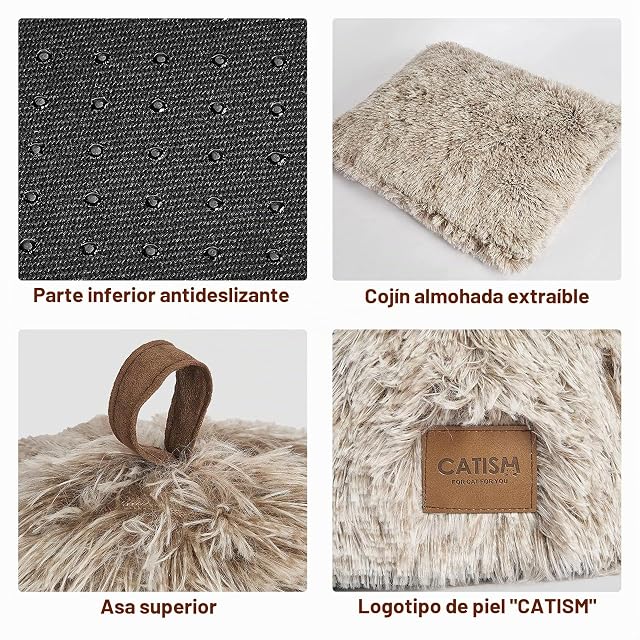 Foto 3 de 7 de Cama para Gatos CATISM, Cama Caliente con Almohadas Blandas extraíbles y Lavables (40 x 40 x 40 cm)