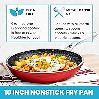 Vista 4 de Sartén antiadherente con revestimiento de piedra de granito, sartén antiadherente de 10 pulgadas, sartén antiadherente, sartén antiadherente, sartén