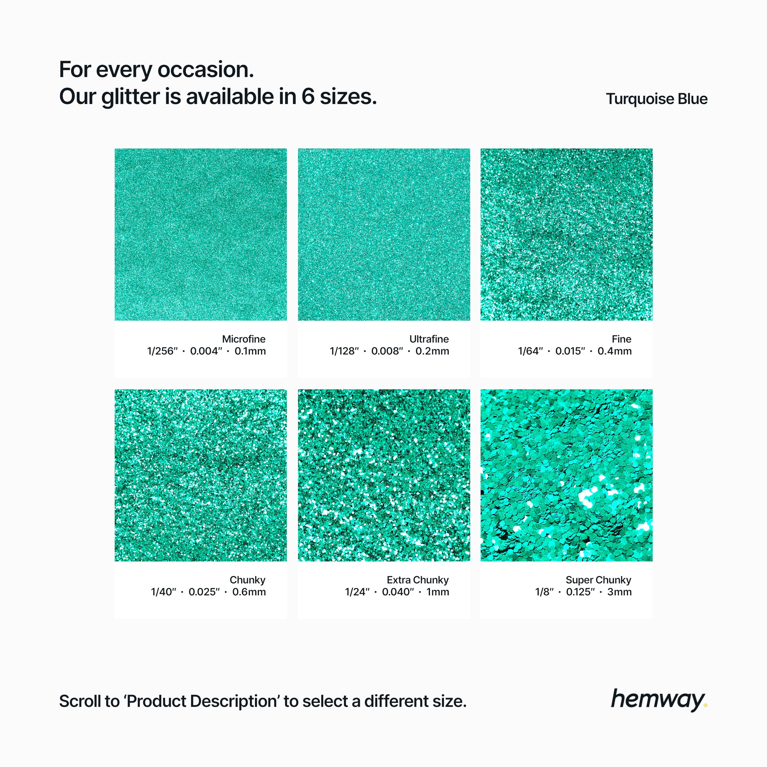 Hemway Glitter Shaker Turquoise Blue 130g x2 Pack Extra Chunky, Craft Glitter Shakers for Resin & Epoxy Crafts - Image 3
