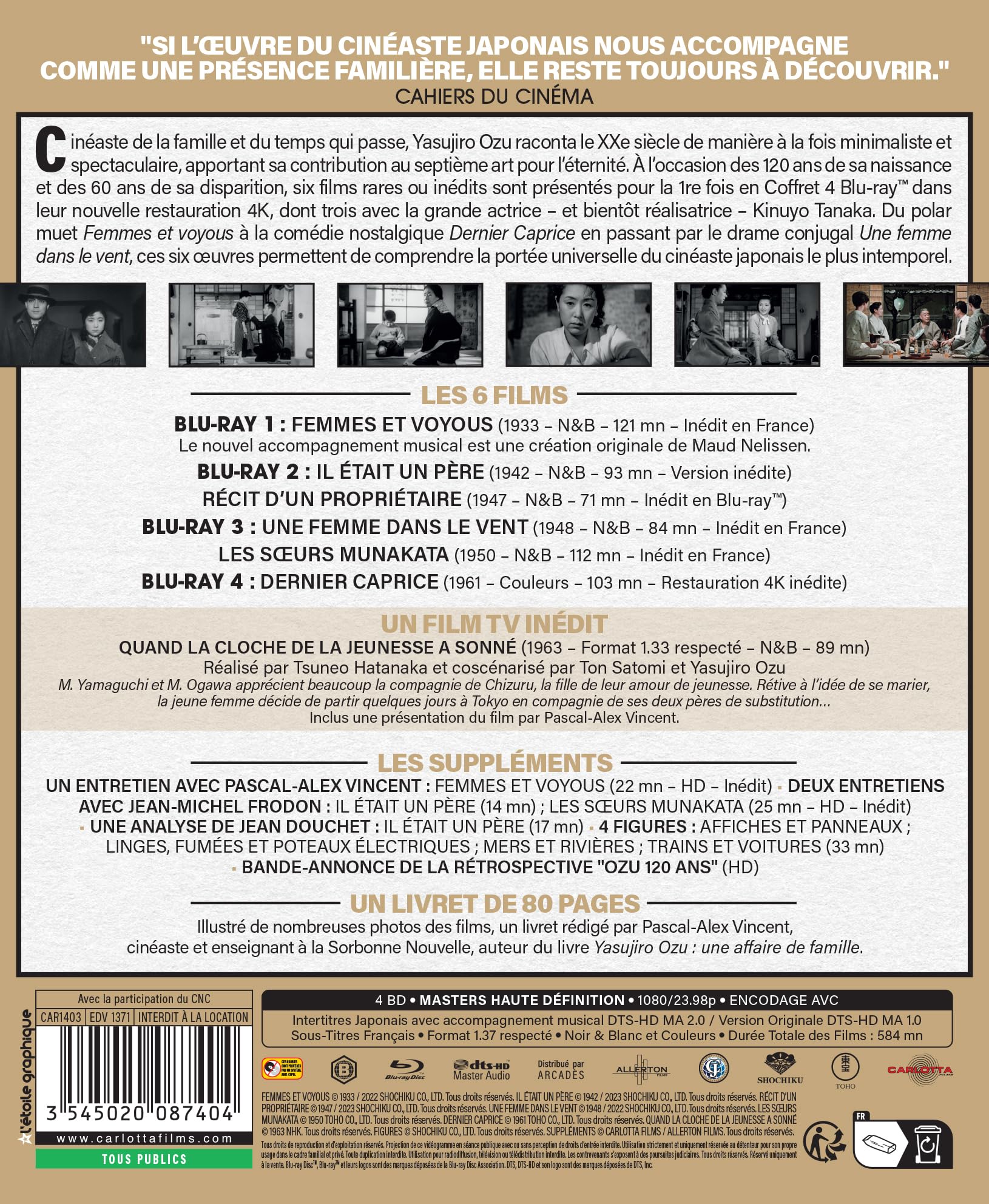 COFFRET 6 FILMS DE Y