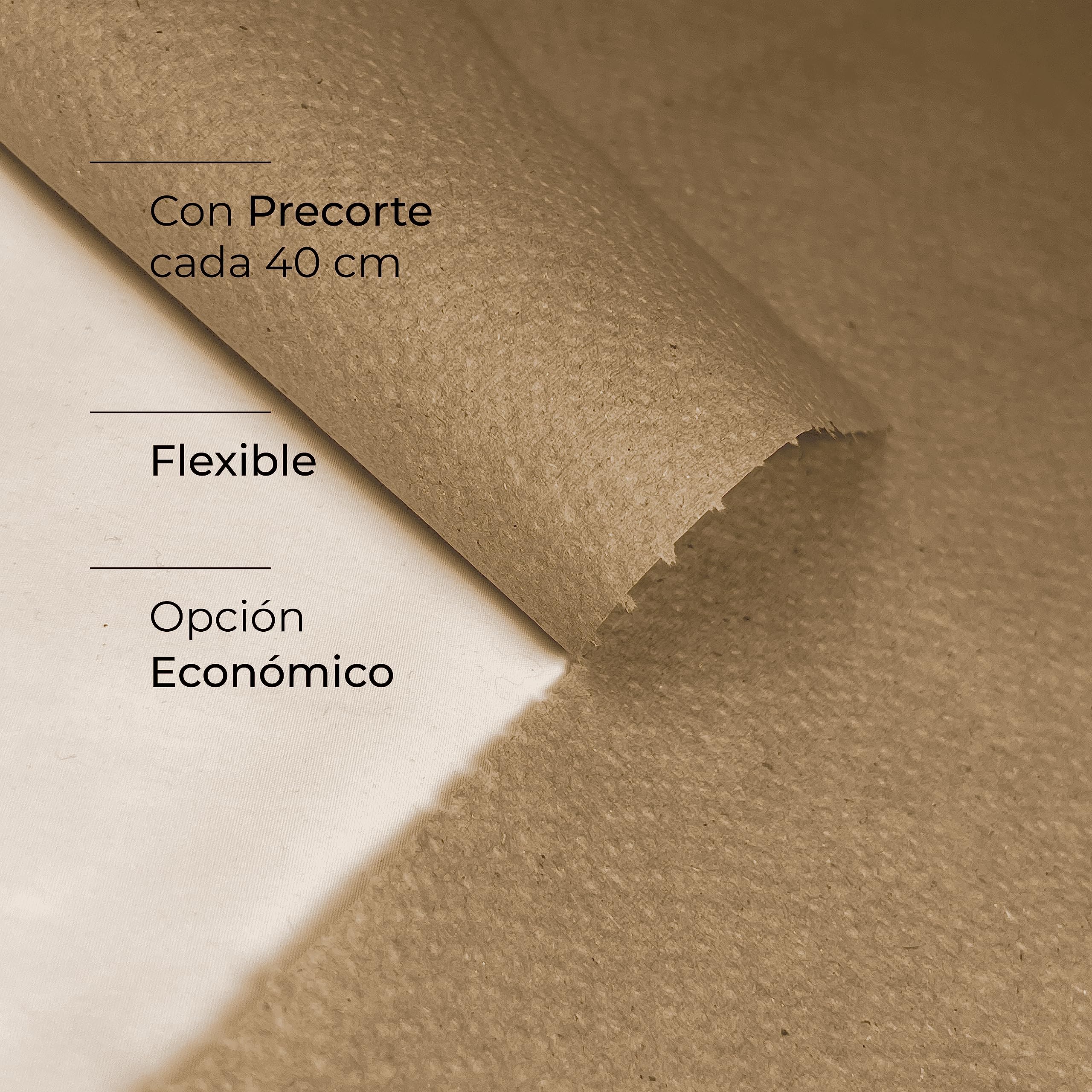 Papel Camilla Ecológico Natural 60 cm x 60 m Rollo Masaje 6 Rollos Precorte 40 cm