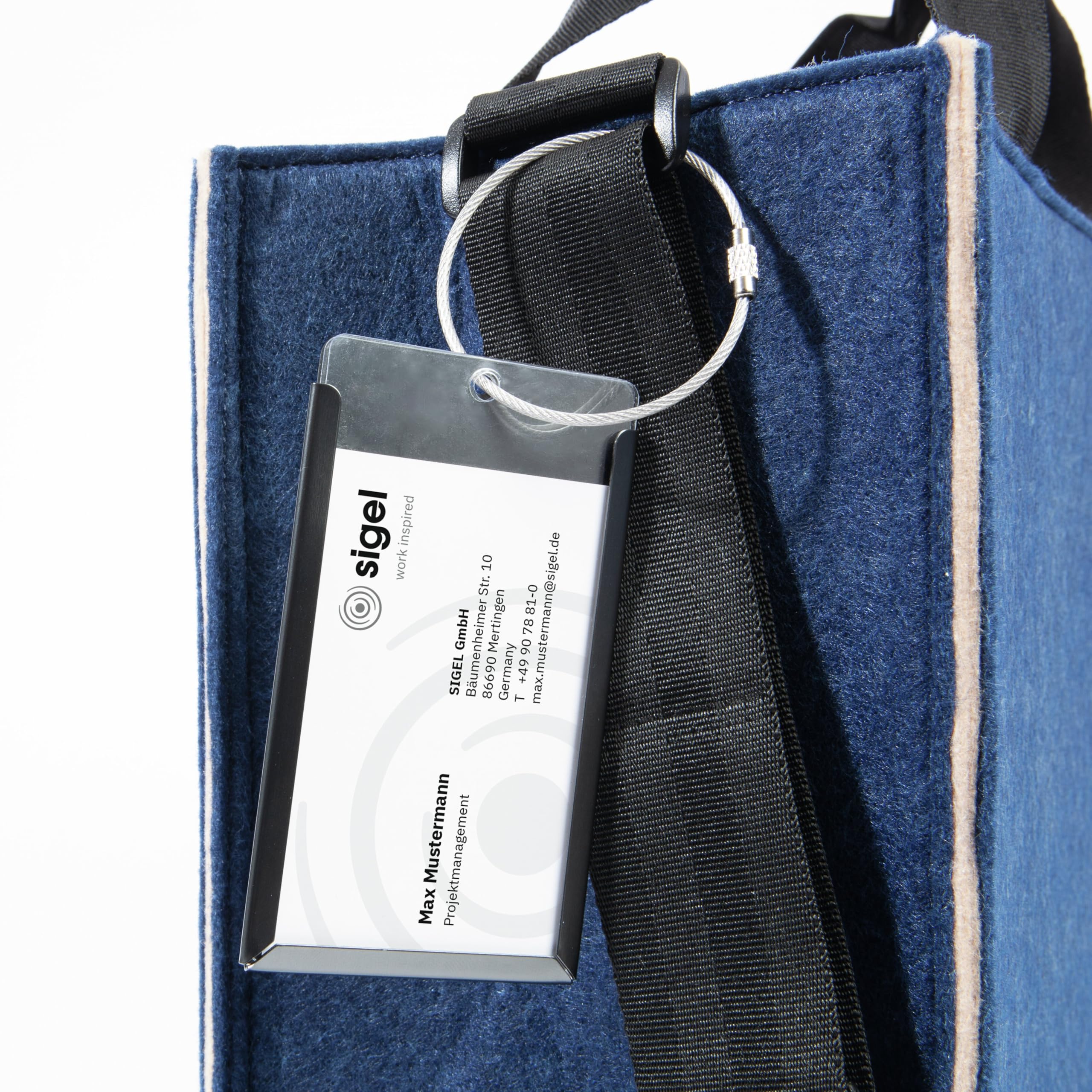 Sigel BA420 Desk Sharing Bag Classic, organizer do mobilnej pracy, absolutnie bezpieczne ustawienie: na laptopa i dokumenty, filc syntetyczny, niebiesko-beżowy, średni 36 x 15 x 28 cm