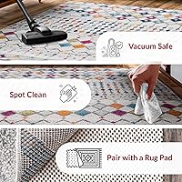 Vista 82 de nuLOOM 2x8 Alfombra de Área Blythe Marroquí, Negro y Blanco, Diseño Bohemio Desvanecido, Resistente a Manchas, Para Dormitorio, Comedor, Sala