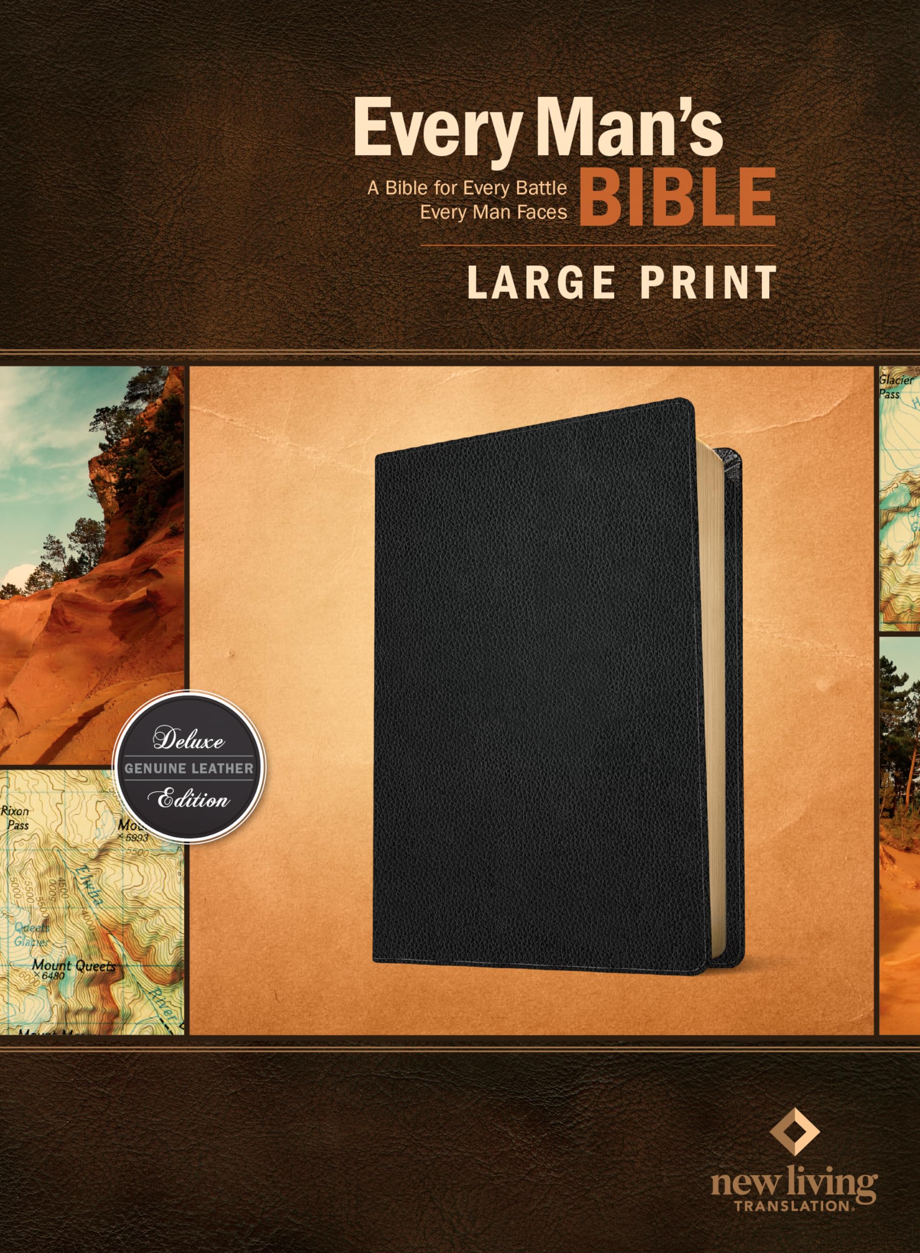 Every Man’s Bible NLT, Large Print (Genuine Leather, Black, Indexed)
