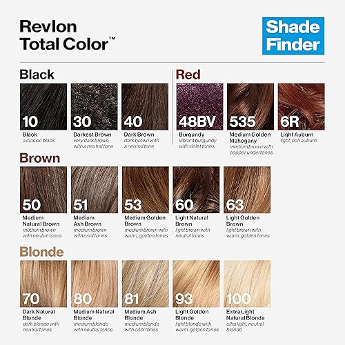 Miniatura 4 de Revlon - Tinte vegano Total Color para el cabello con cobertura 100% gris, individual paquete de, Marrón natural medio.